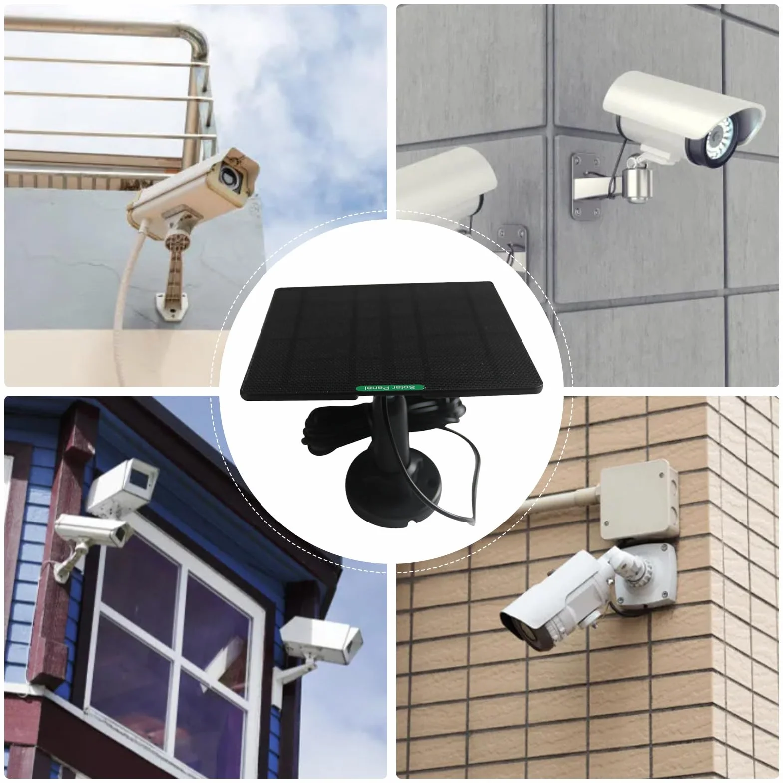 Ring Doorbell ładowarka słoneczna, panel ładowania dzwonków wideo, akcesoria 50 W, odporny na warunki atmosferyczne uchwyt zewnętrzny, kompaktowy, idealny na ścianę, podwórko, wejście do mieszkania