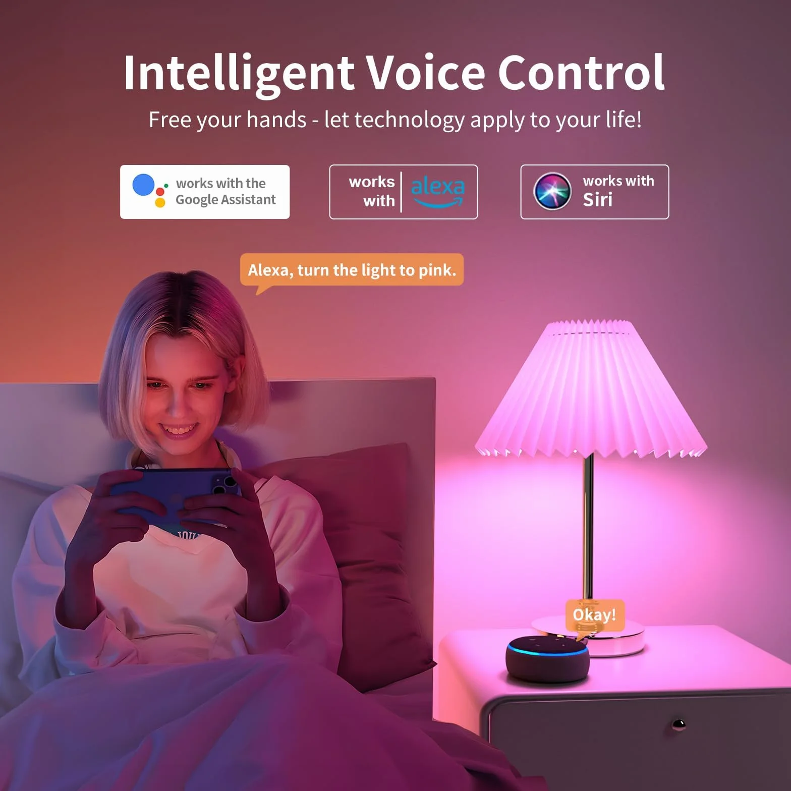 Żarówka Alexa Fitop Smart E27, lampa Wi-Fi, kompatybilna z Alexa/Google Home, 10 W, 900 lm, możliwość ściemniania, ciepła biel i wielokolorowa żarówka, kontrola za pomocą aplikacji, nie wymaga koncentratora, 1 szt.