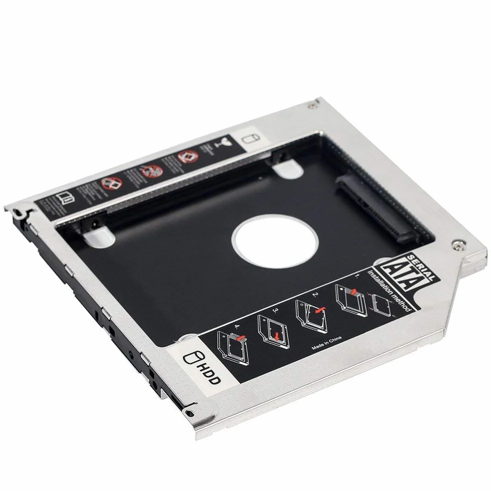 Padarsey 2. dysk twardy HDD SSD Caddy taca zamiennik do MacBooka Pro 13/15/17" A1278 A1286 A1297 2008 2009 2010 2011 2012 wewnętrzny laptop CD/DVD-ROM optyczny adapter SuperDrive do 2,5" 9,5 mm