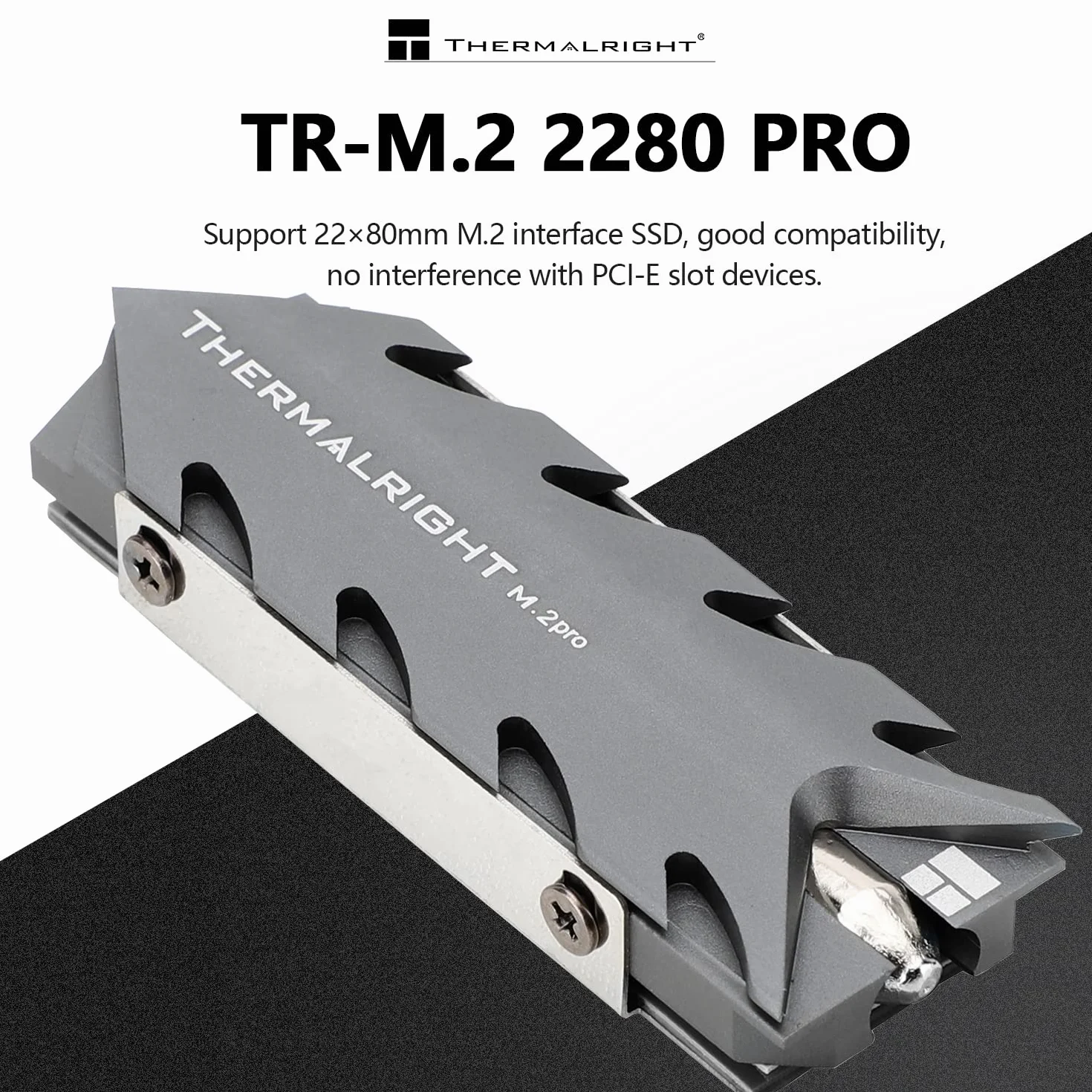 THERMALRIGHT Radiator dysku SSD M.2 2280 Pro, rurka cieplna 8 mm, wydajna dwustronna podkładka termiczna