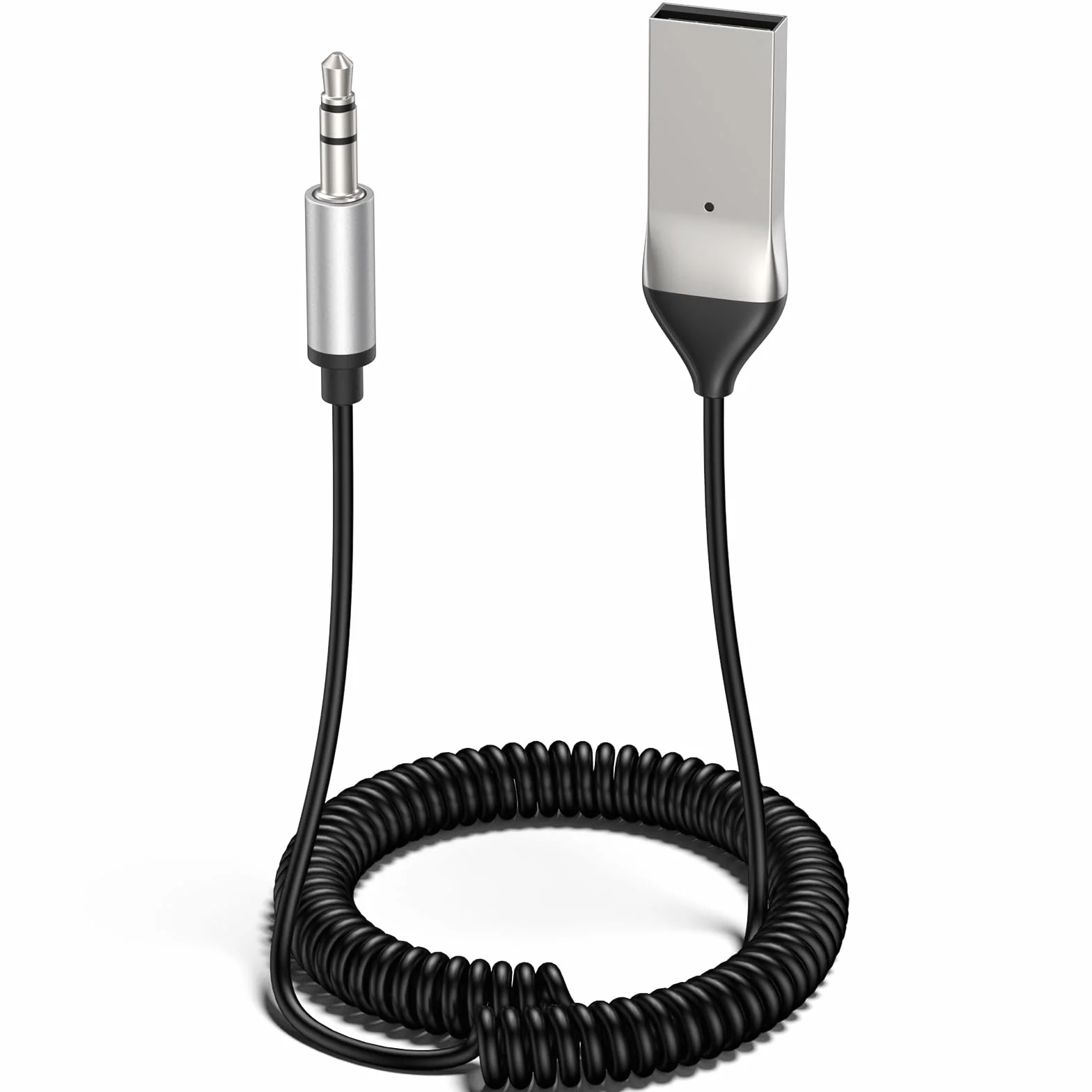 Tobfit Adapter USB Aux Bluetooth 5.3 Jack 3,5 mm AUX odbiornik jack do rozmów telefonicznych i bezprzewodowej muzyki do samochodu z portem USB, głośnikiem, wzmacniaczem