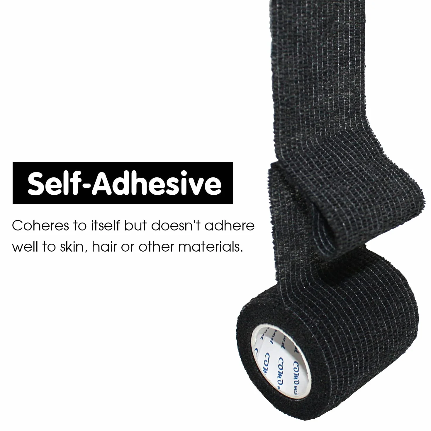 Cohesive Bandaż Fat Wrap elastyczny bandaż czarny 2,5 cm x 4,5 m 12 rolek Ankle włóknina FDA certified…