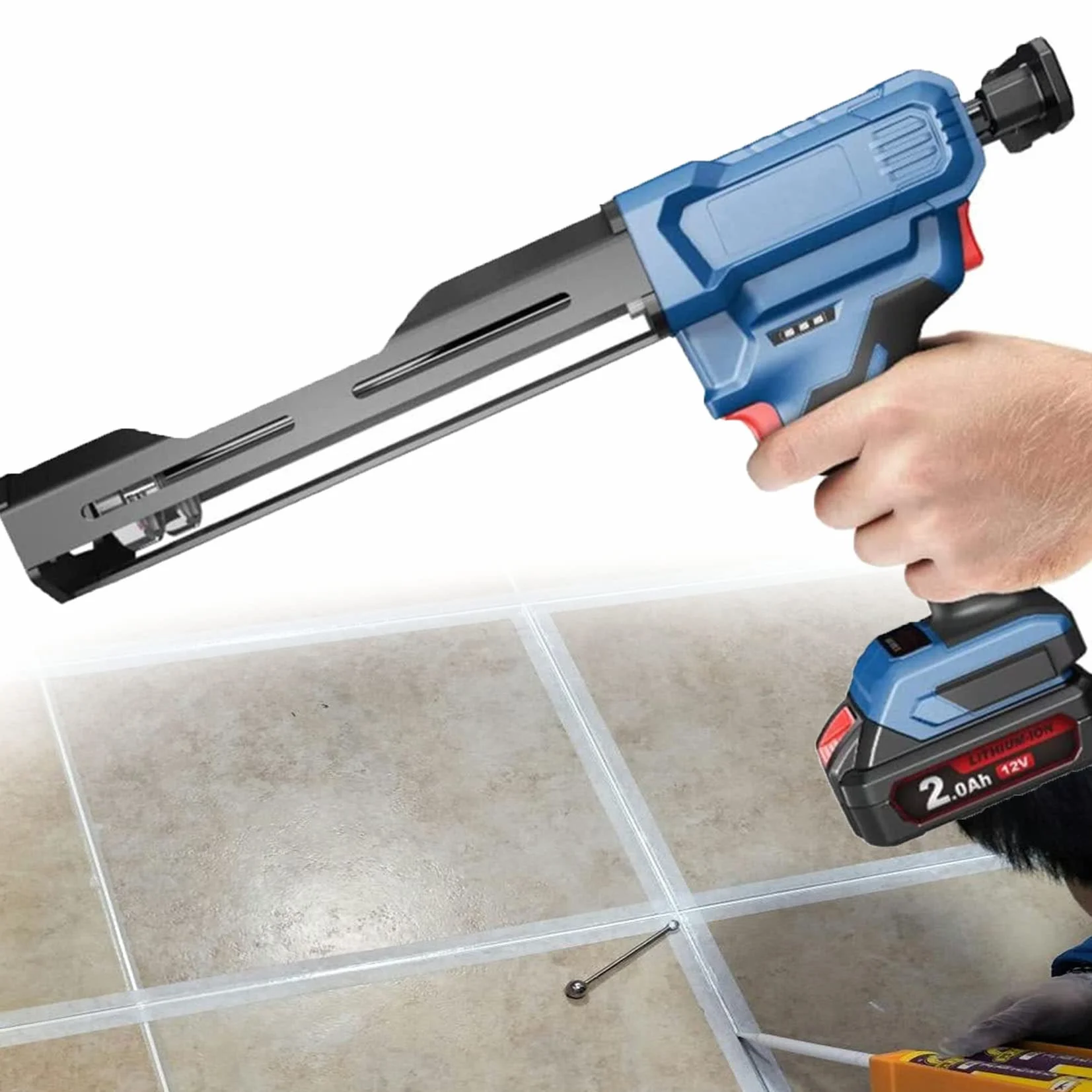 Elektryczny pistolet uszczelniający, aplikator samoprzylepny 12 V z podwójnym wkładem z obrotowym wózkiem i pistoletem silikonowym