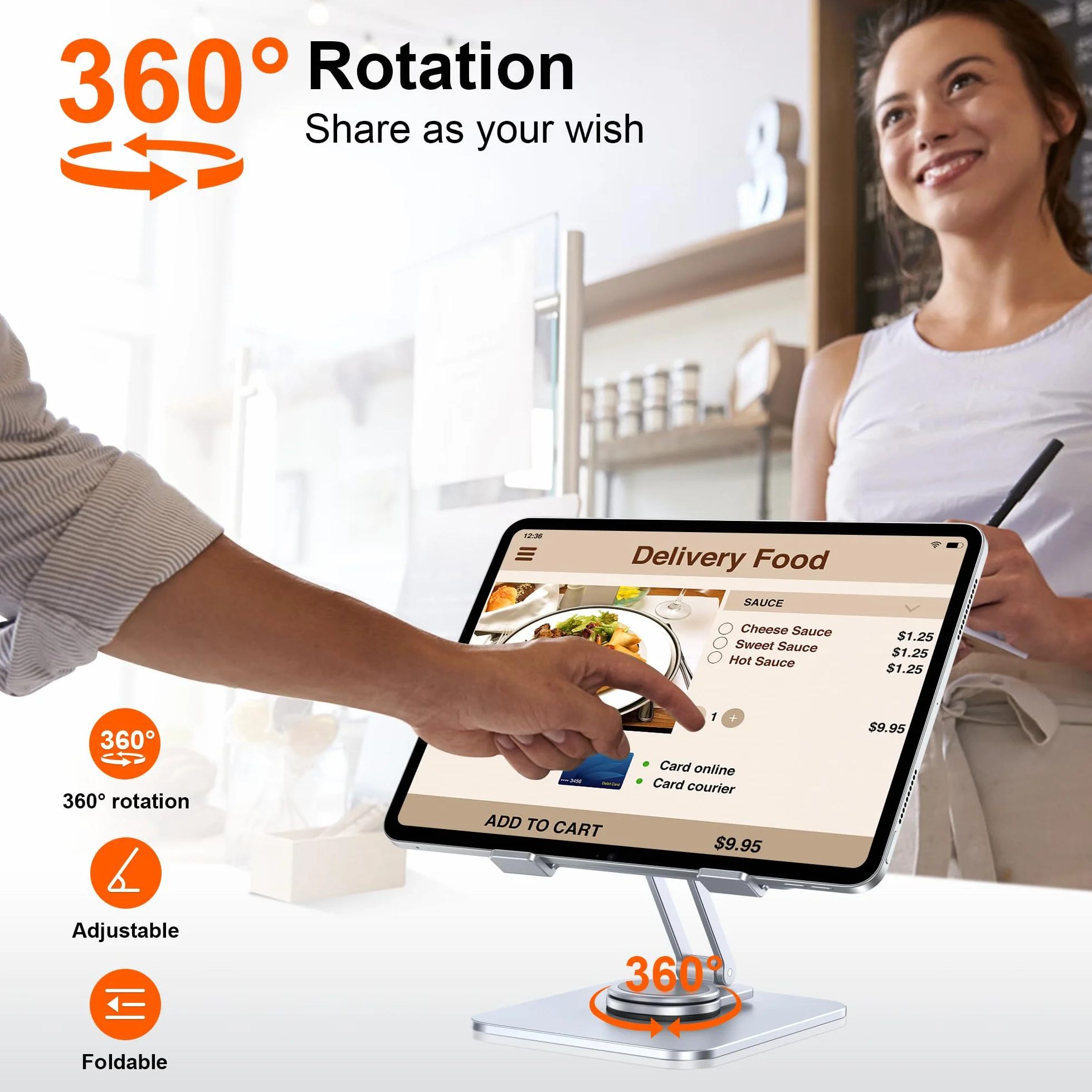 Stojak na tablet obracany 360° składany na biurko kompatybilny z iPad Pro 10,5 11 12,9 Air Mini 2 3 4 5 6 Samsung Tab 4-13"