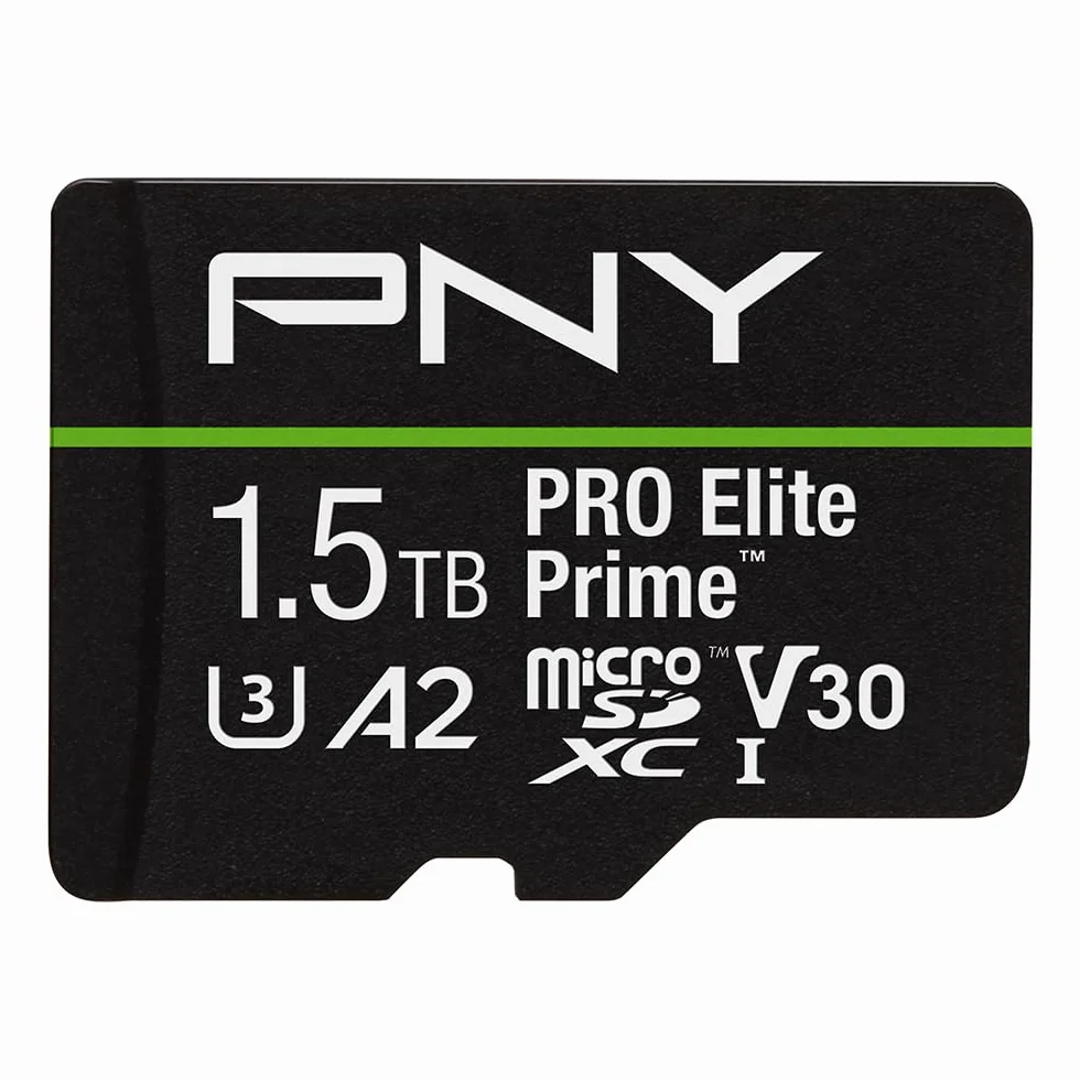 PNY 1.5TB PRO Elite Prime Class 10 U3 V30 A2 microSDXC Flash Memory Card + adapter SD do 200MB/s 4K UHD