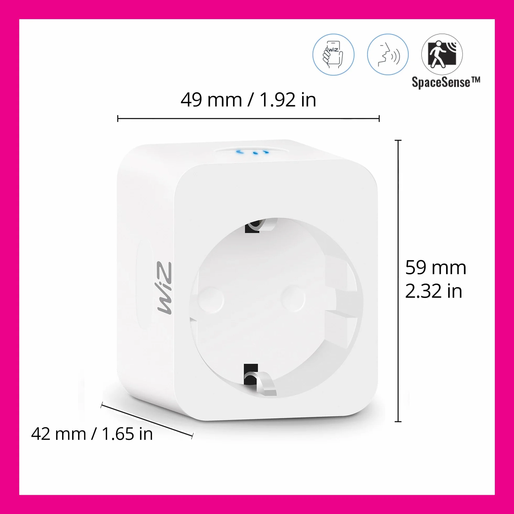 WiZ Inteligentna wtyczka Smart, Typ F, Wi-Fi, sterowanie aplikacją i głosowo, smart home
