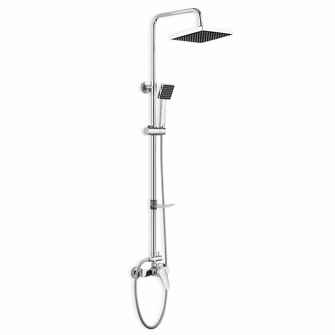 DP bath - zestaw prysznicowy z jednouchwytową baterią mieszającą wysuwaną, 1 sztuka, srebrny, RY-S002+M001EX