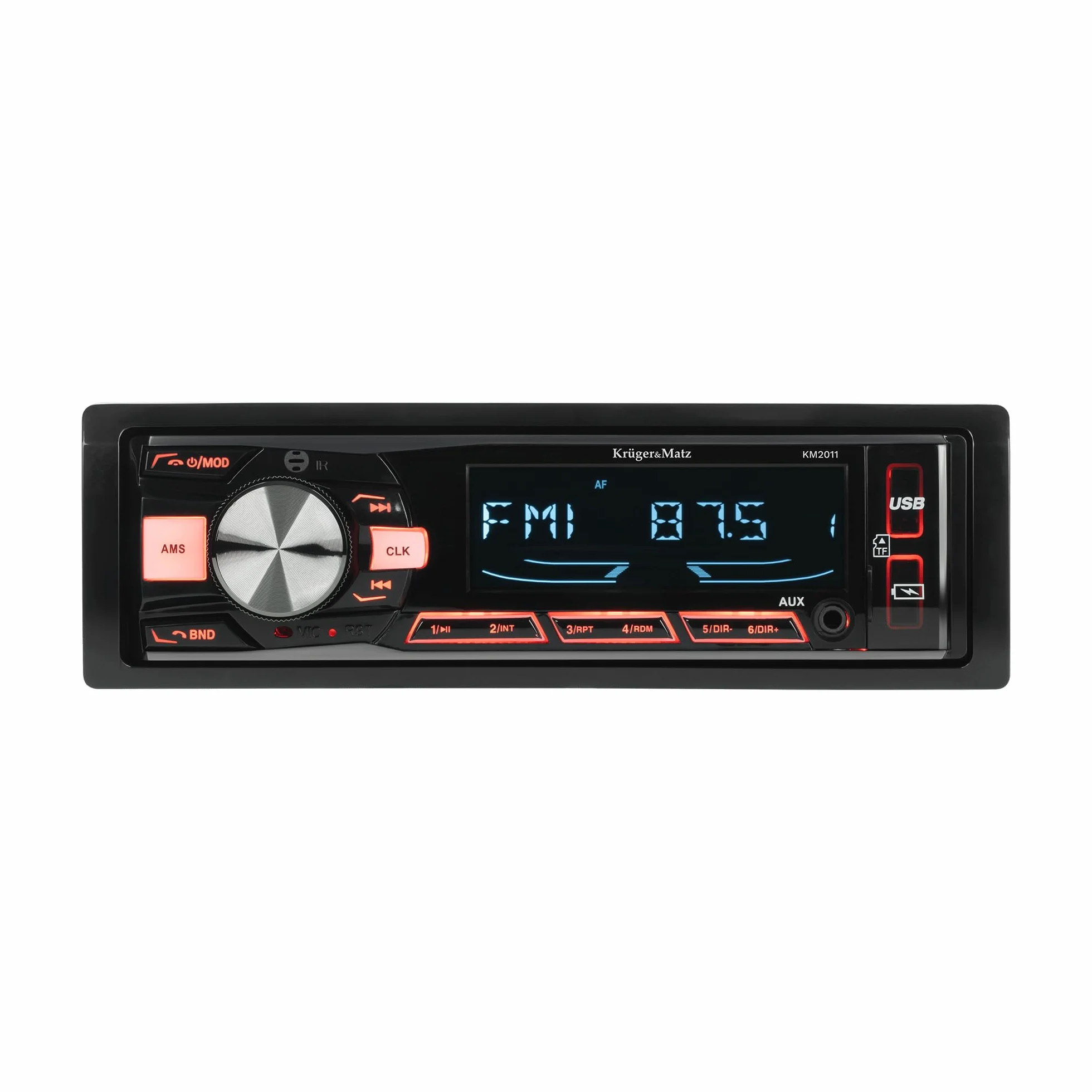 Kruger&Matz Radio Samochodowe 1-DIN Bluetooth Equalizer AUX KM2011