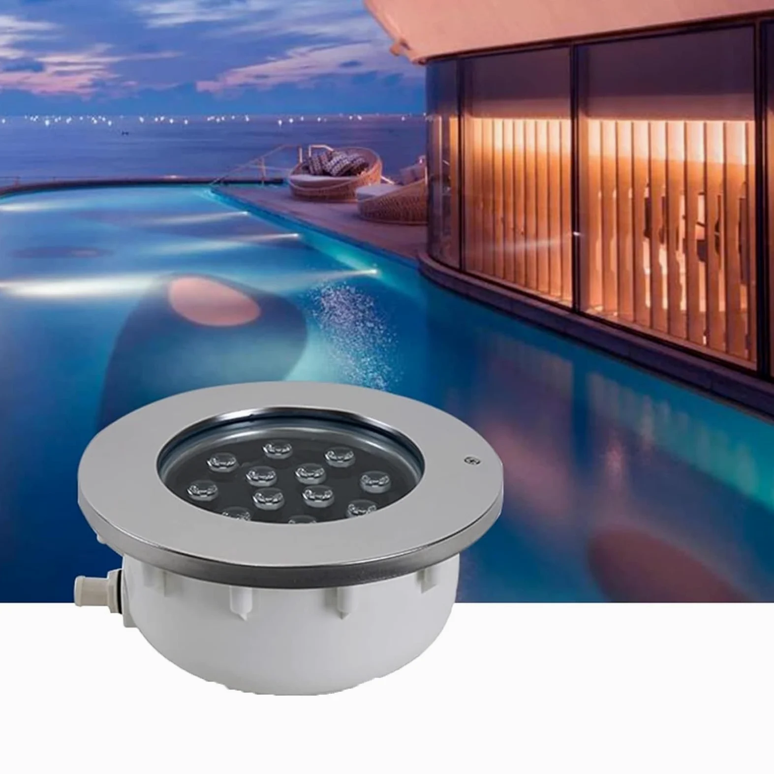 Zanurzalne lampy basenowe LED, lampa krajobrazowa RGB, IP67, wodoodporne oświetlenie podwodne, do akwarium, akwarium, dekoracja fontanny ogrodowej, biała, 6 W