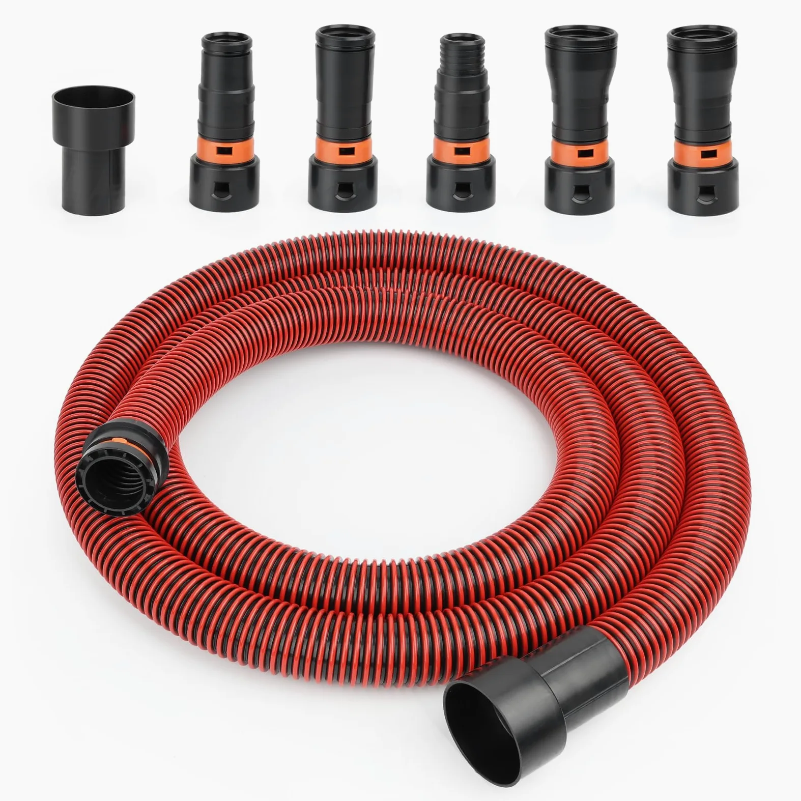 Kup zestaw adapterów do węża Vacumn do domu i sklepu system odkurzania, 7 złączek/adapterów pasuje do większości marek, szybko przełączany wąż próżniowy na sucho i mokro (40 m)