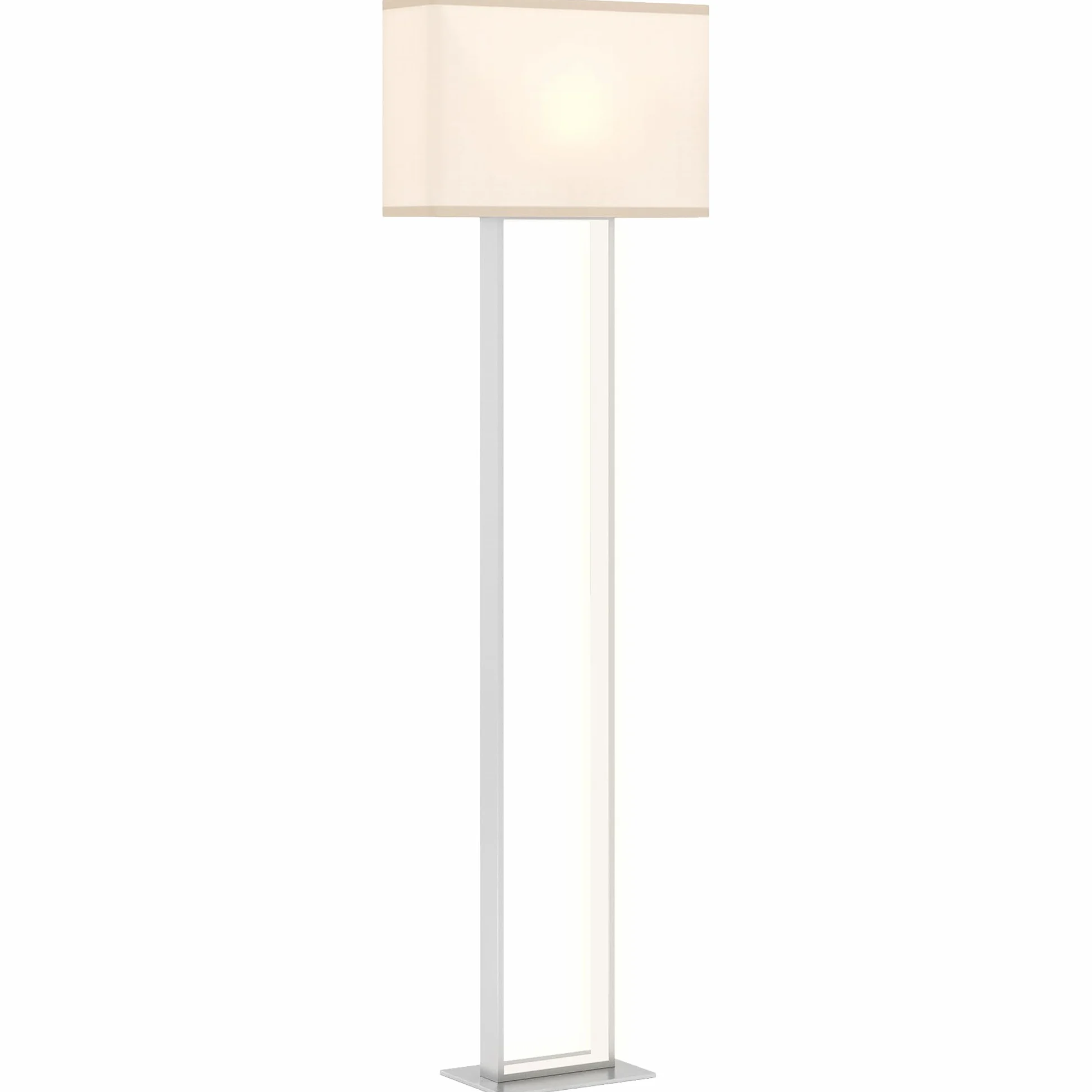 HOMCOM LED Floor Lamp, 150 cm Dimmable Standing Lamp with Linen Shade and Foot Switch, Modern Minimalist Tall Night Light with Metal Base for Living Room, Bedroom, Office, White