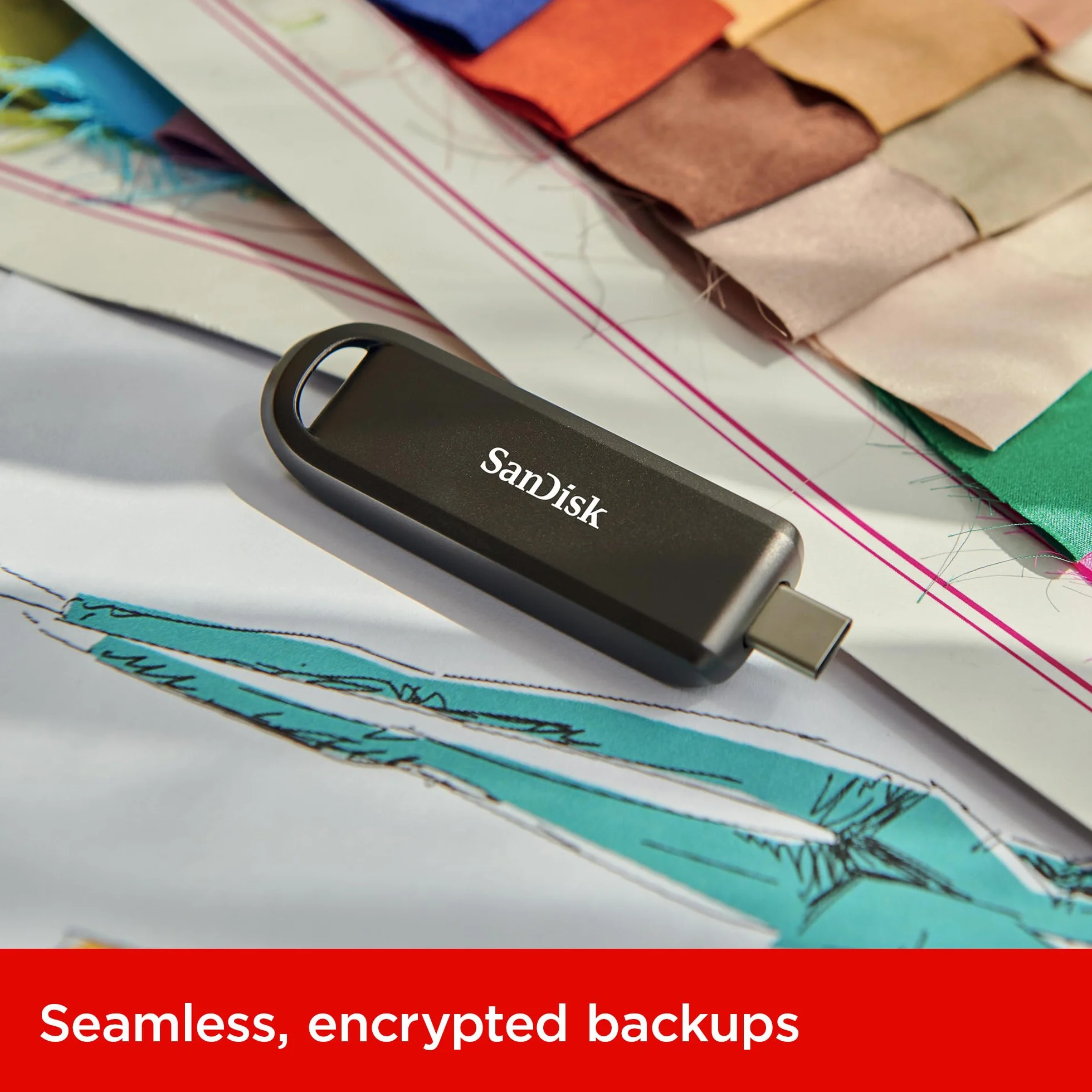 SANDISK Extreme PRO 256 GB High-Performance USB USB-C Dysk flash (prędkości odczytu do 1000 MB/s oraz zapisu do 900 MB/s, RescuePRO Deluxe)