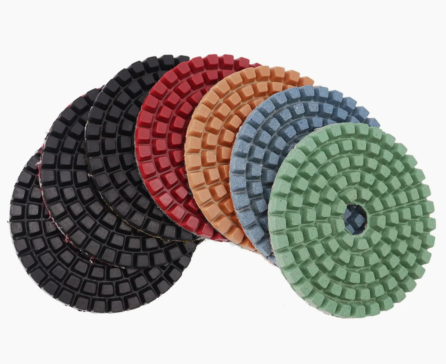 Diamentowe tarcze polerskie, 7 szt. 4-calowa mokra/sucha diamentowa podkładka polerska grubość 5 mm elastyczne koła szlifierskie do granitu, marmuru, kamienia, płytek ceramicznych(100)