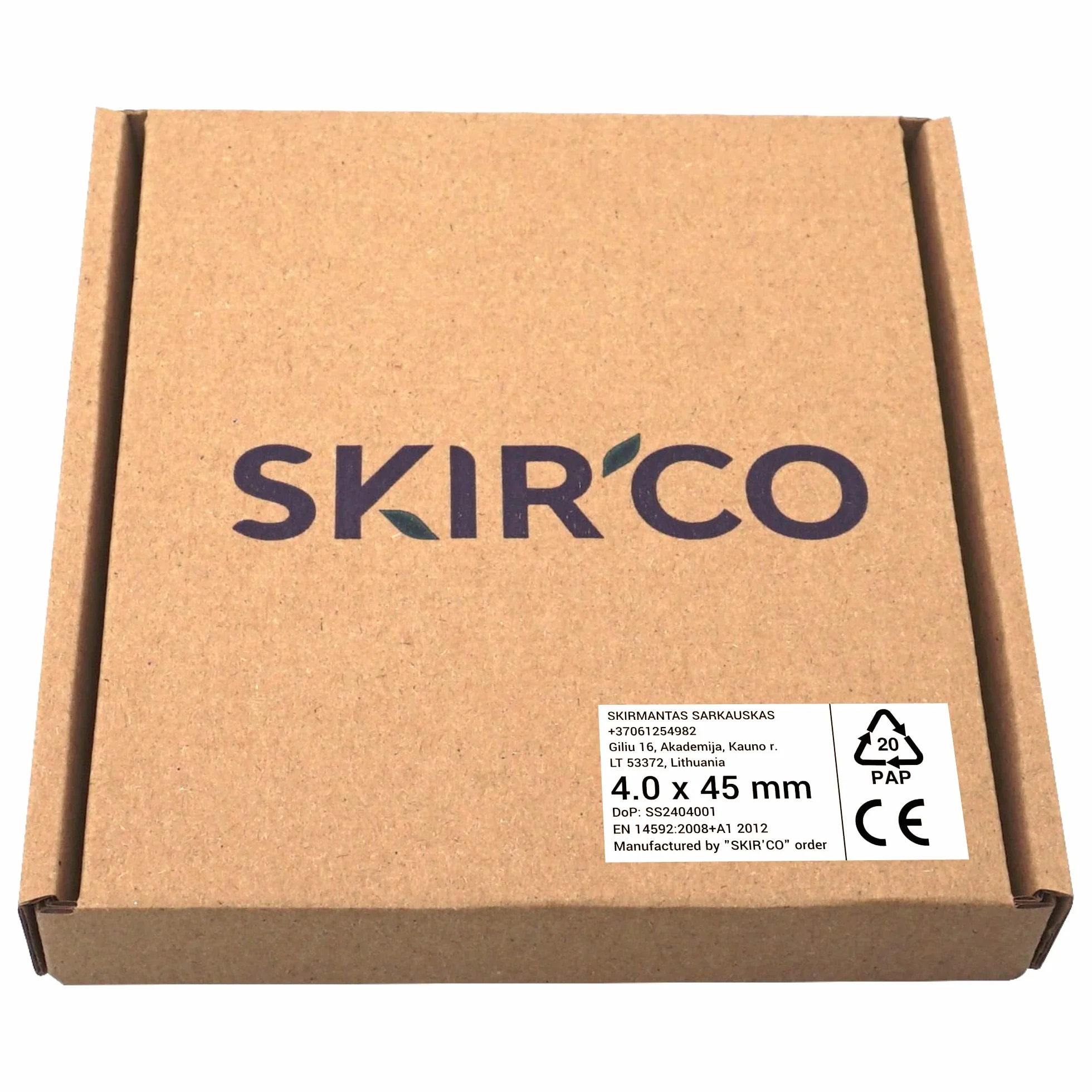 SKIR'CO (opakowanie 100 szt.) stal ocynkowana 4,0 x 45 mm srebrne śruby do drewna, Pozidriv z łbem stożkowym, śruby do płyt wiórowych, PZ w pełni gwintowane (100, 4,0 x 45 mm)