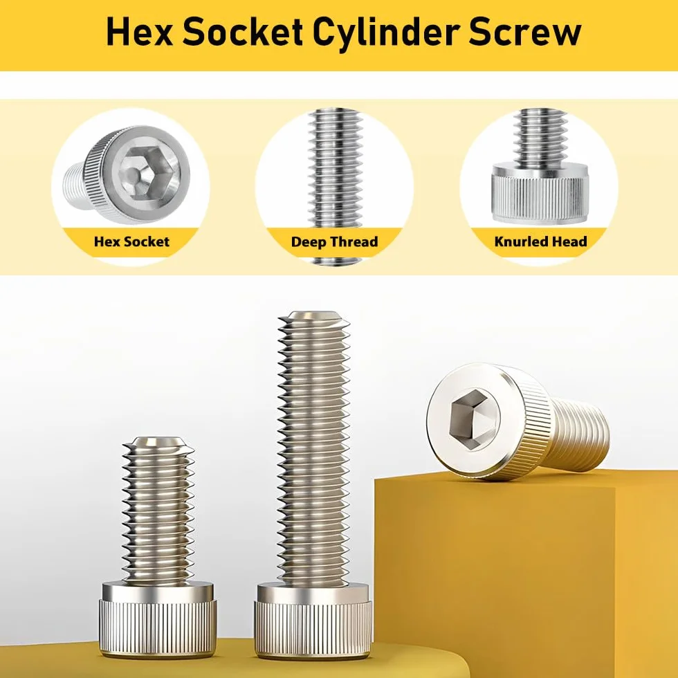 10 sztuk śrub z łbem cylindrycznym M5 x 16 mm - śruba cylindryczna z gniazdem sześciokątnym stal szlachetna A2 V2A śruby z pełnym gwintem śruby imbusowe do mechanicznej naprawy mebli