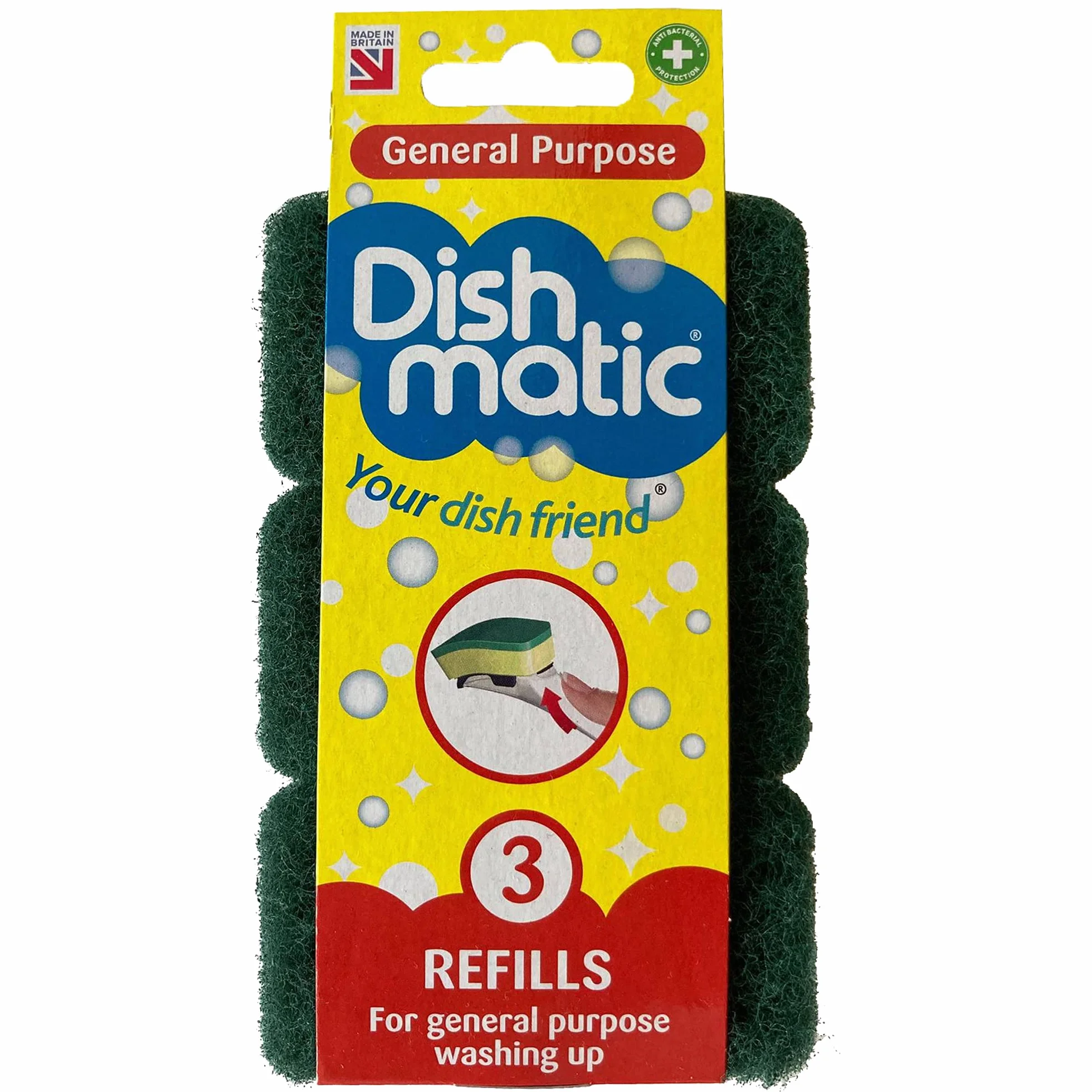Dishmatic Zapasowe głowice zielone HD 3-pak, białe, jeden rozmiar