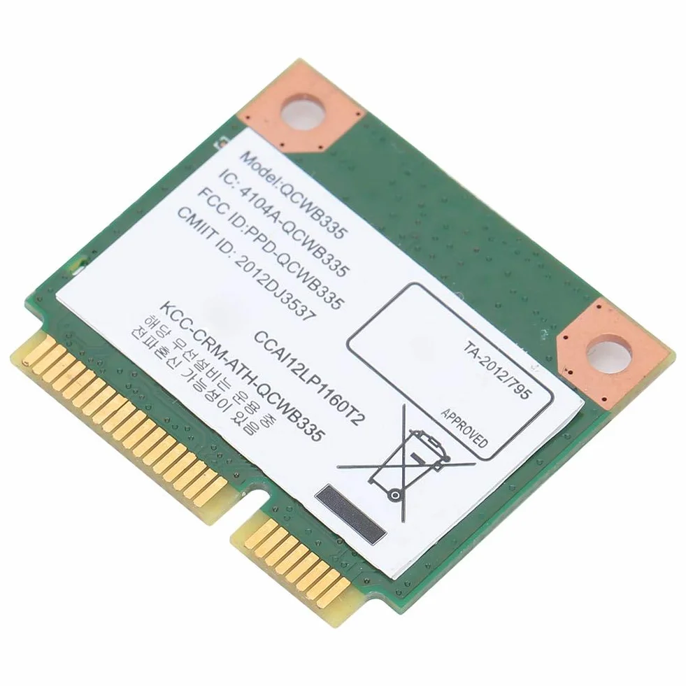 ASHATA Karta sieciowa Qualcomm Atheros AR9565 QCWB335 150M Mini PCI-E bezprzewodowa Bluetooth 2,4 G dla DELL