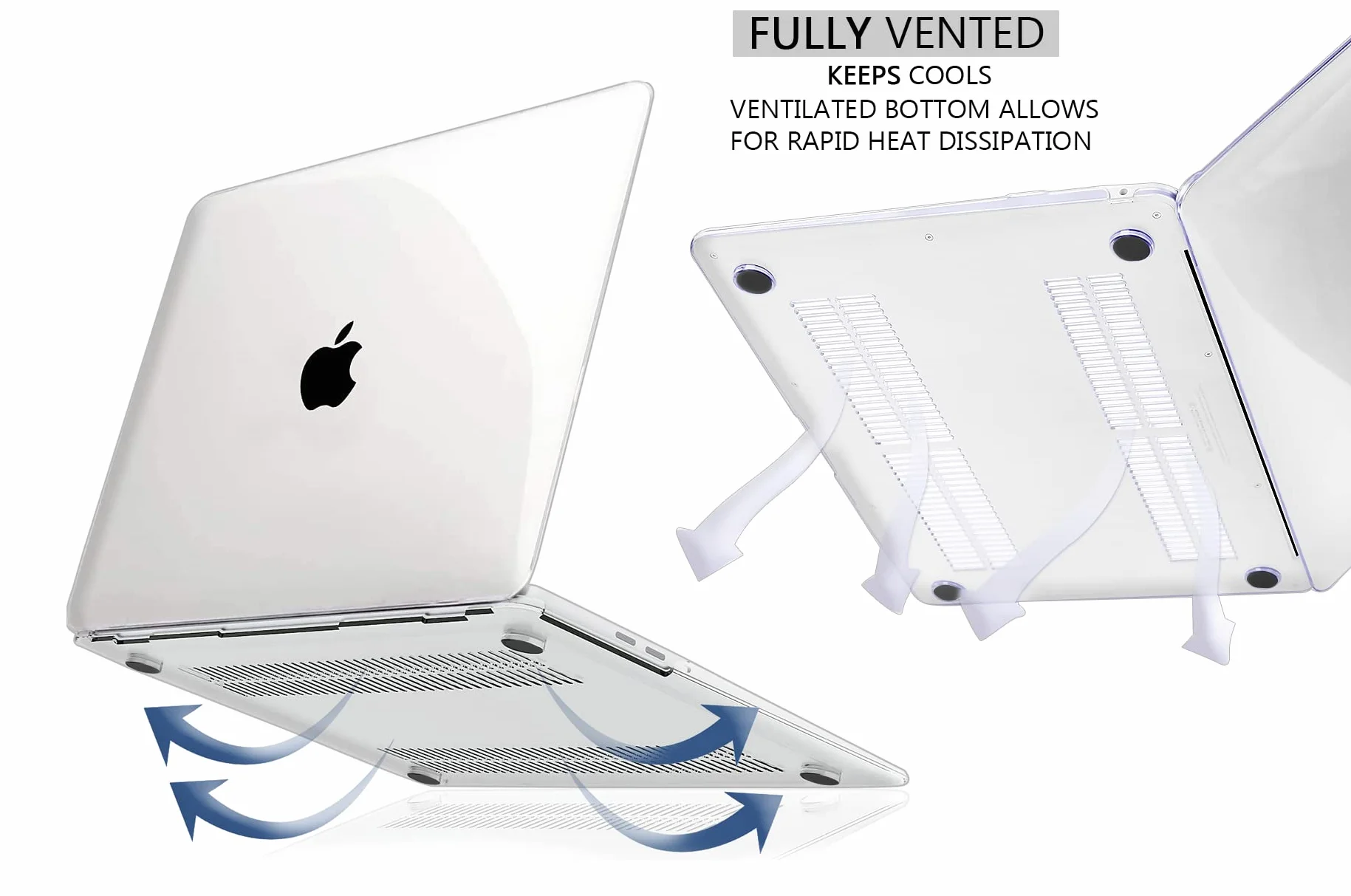 RKINC Etui kompatybilne z Macbook Air 13 cali M1 A2337 A2179 A1932 (2018-2020), twardy plastikowy pokrowiec ochronny do Air 13 (przezroczysty)