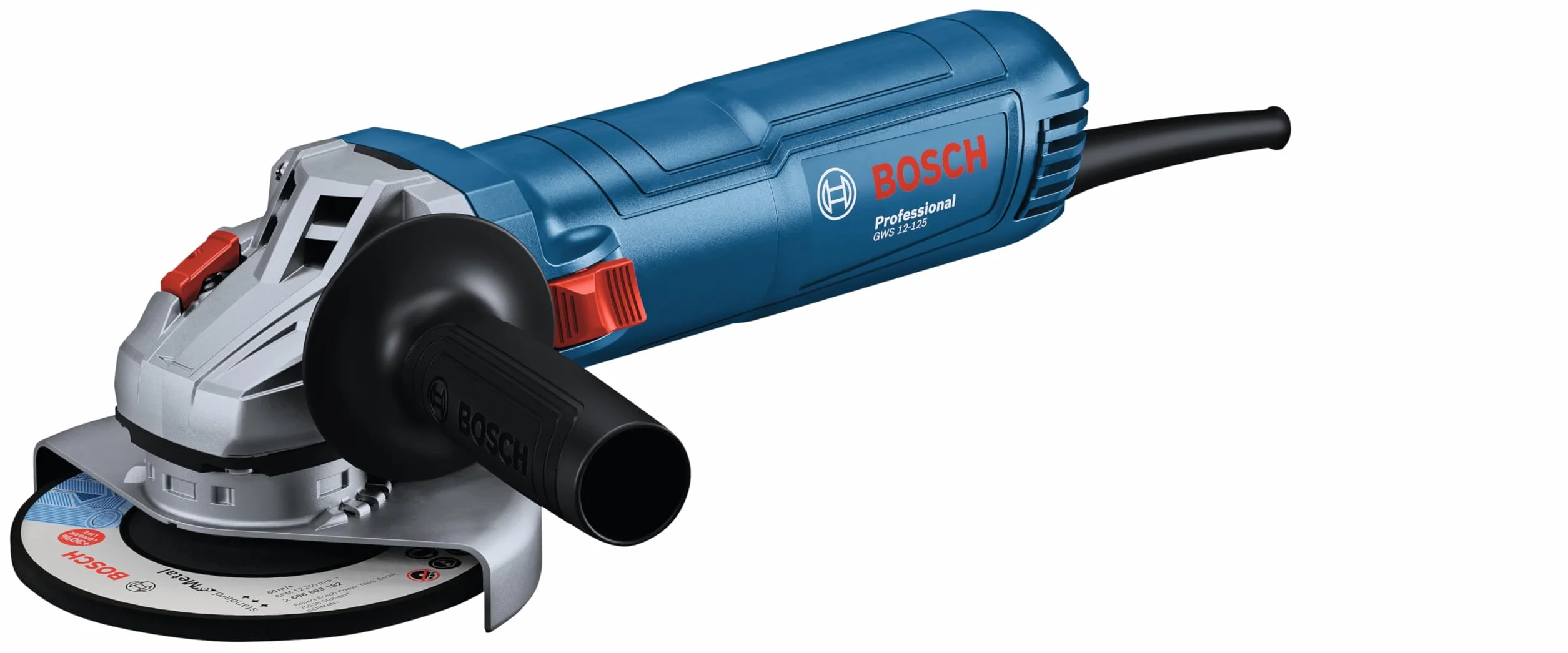 Bosch Professional: szlifierka kątowa GWS 12-125 (Ø tarczy: 125 mm, moc 1 200 W, zabezpieczenie przed ponownym rozruchem, pokrywa ochronna, nakrętka mocująca, standardowa rękojeść dodatkowa)