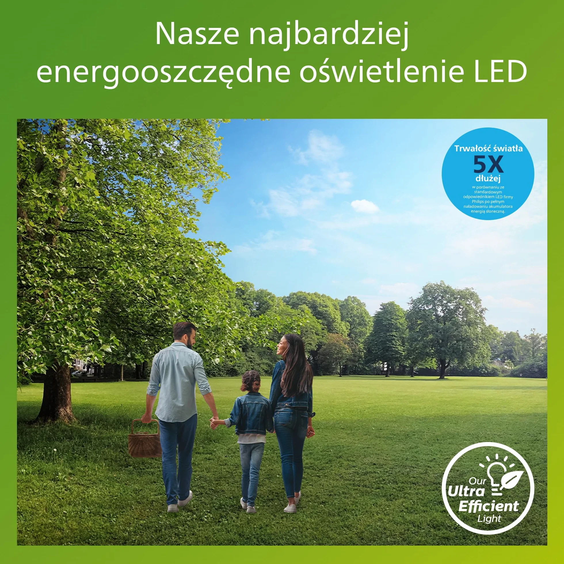 Philips Ezra UltraEfficient Zewnętrzna Lampa na Postumencie Solarna z Czujnikiem, 3000K, 250/25lm, Czarna