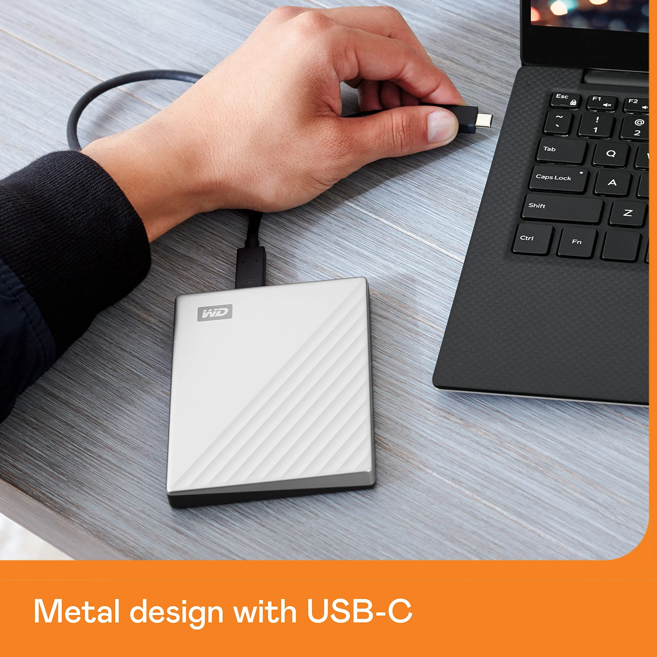 WD 2TB My Passport Ultra Portable HDD USB-C with software for device management, backup and password protection - Works with PC, Xbox X, Xbox S, PS4 and PS5 - Silver
