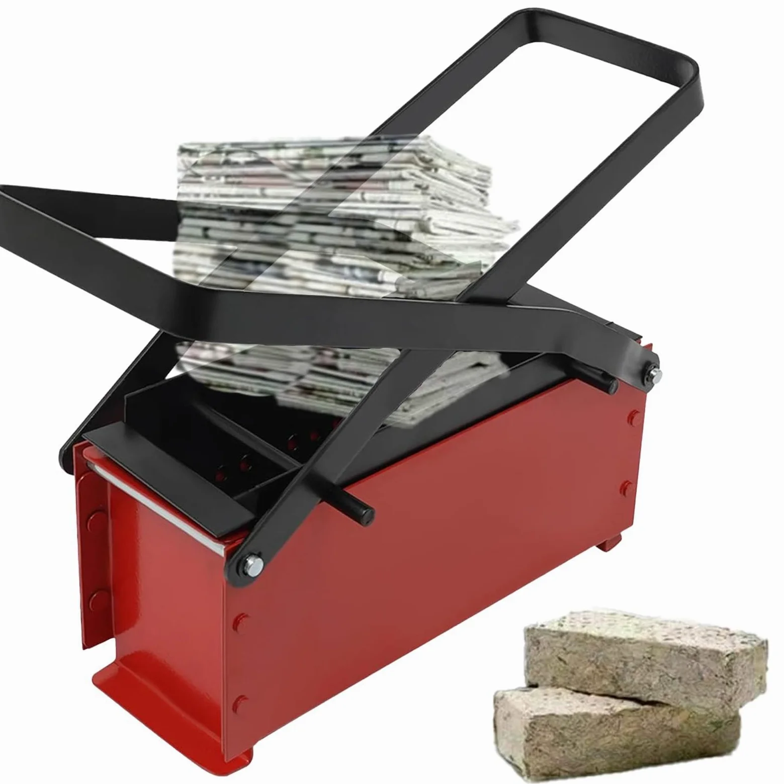 Prasa do brykietów papierowych, porowate wzornictwo, ekologiczny recykling | Prasa do brykietów do domu gazeta recykling makulatury kominek piecyk kłody kłody opałowe cegła