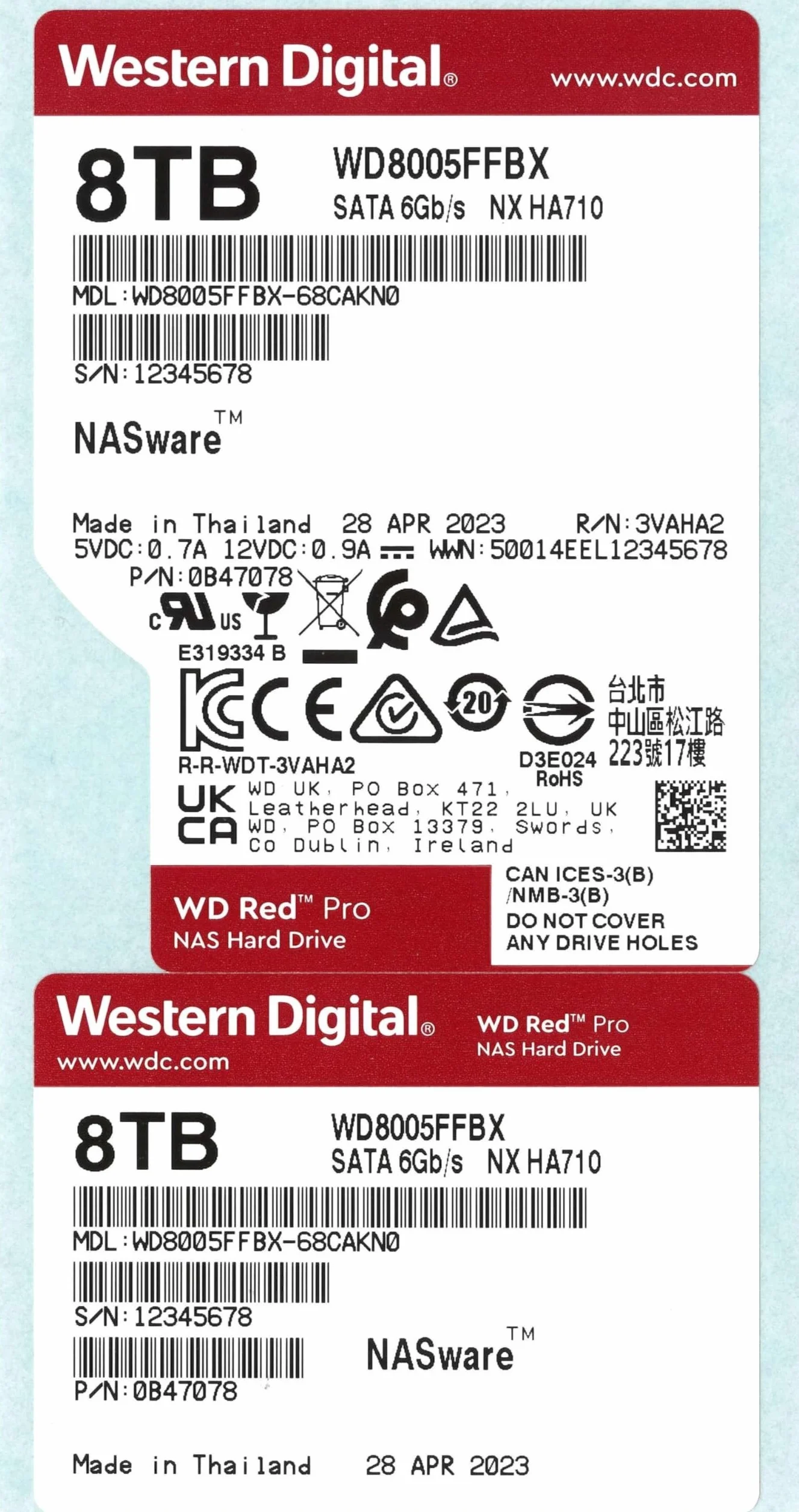 WD Red Pro WD8005FFBX 8TB Sata III 256MB CMR HDD
