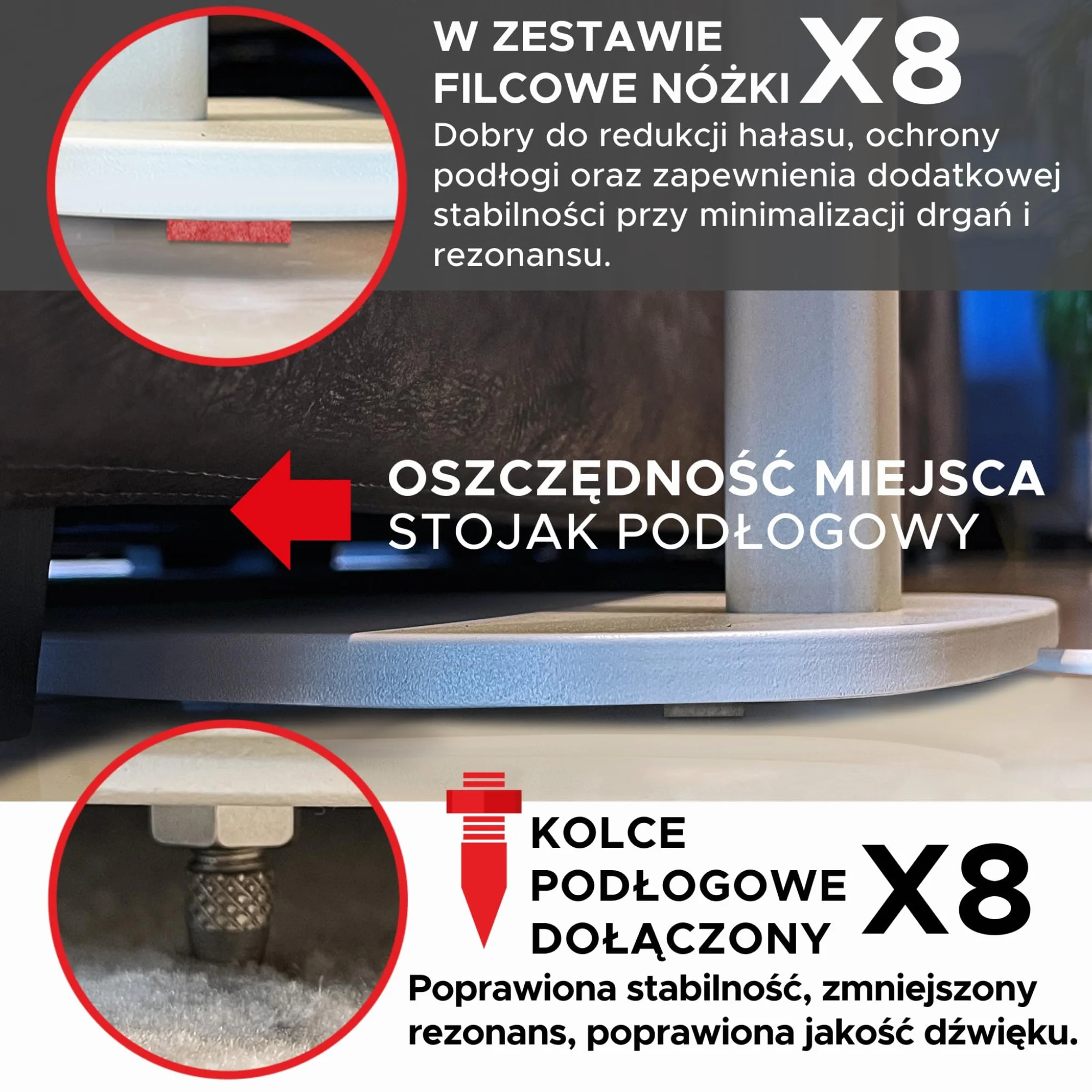 Sound Bass ERA 100 Stojak Podłogowy, Zestaw Podwójny (2 szt.), Kompatybilny z Sonos ERA100, ERA 100 SL, Sonos ONE i Play:1, Akcesoria w Zestawie, Zaprojektowany w Wielkiej Brytanii, Biały