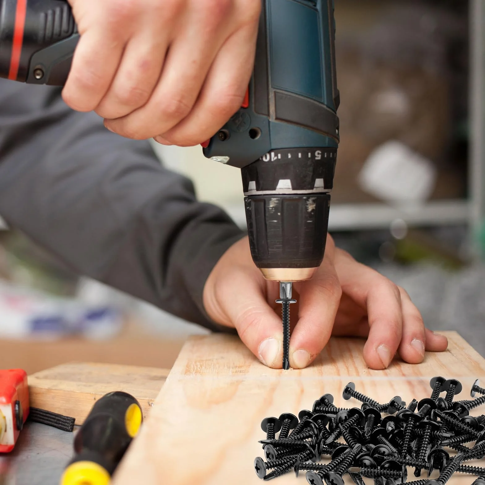 80 sztuk 410 wkrętów do blachy, 4,2 x 50 mm, wkręty samogwintujące, stal nierdzewna, wkręty krzyżowe, czarne