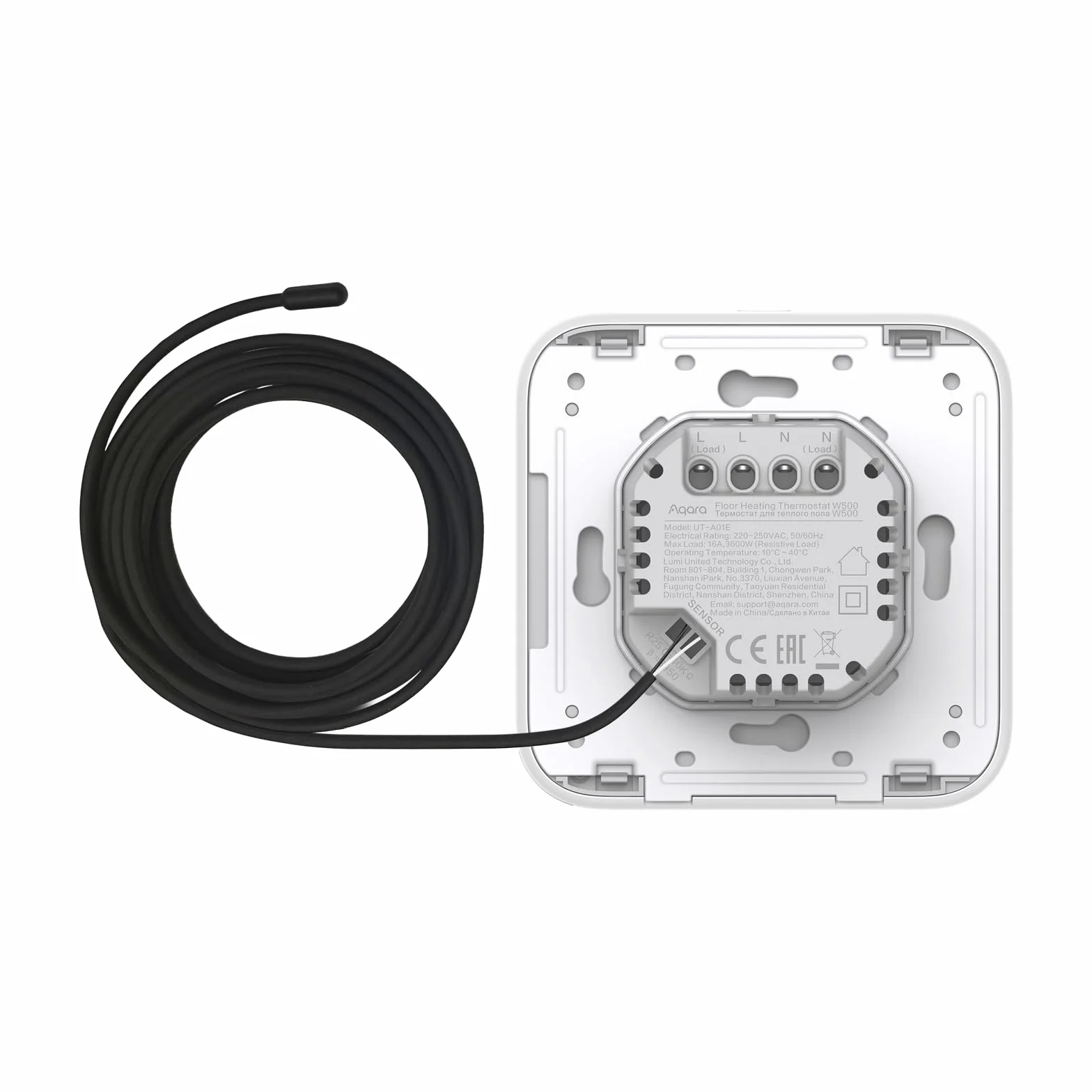 Aqara W500 Termostat Do Ogrzewania Podłogowego, 16 A, Thread/Zigbee, Matter, Czujnik NTC