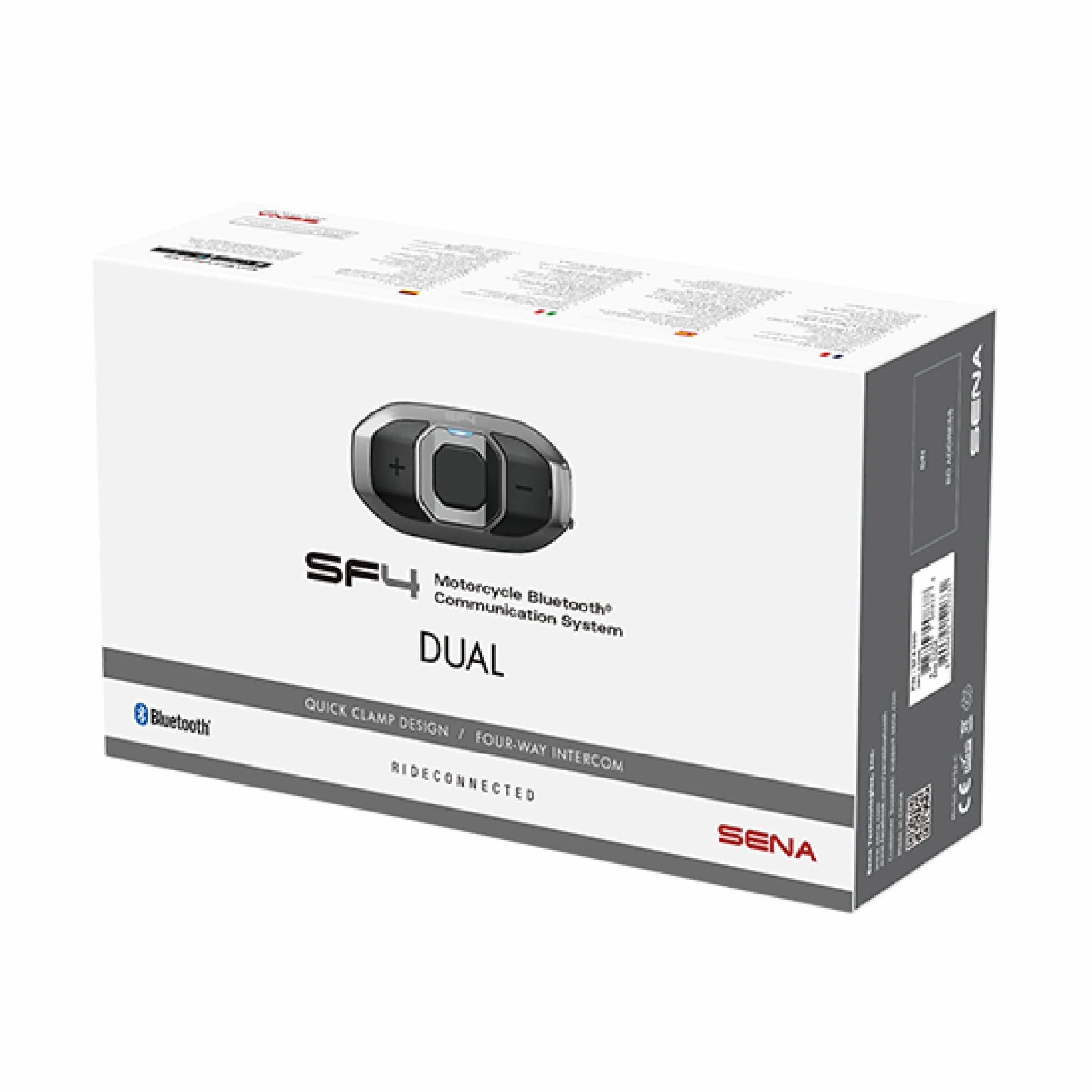 SENA SF4-02D seria SF motocyklowy system komunikacji Bluetooth 4-drożny domofon podwójny pakiet czarny