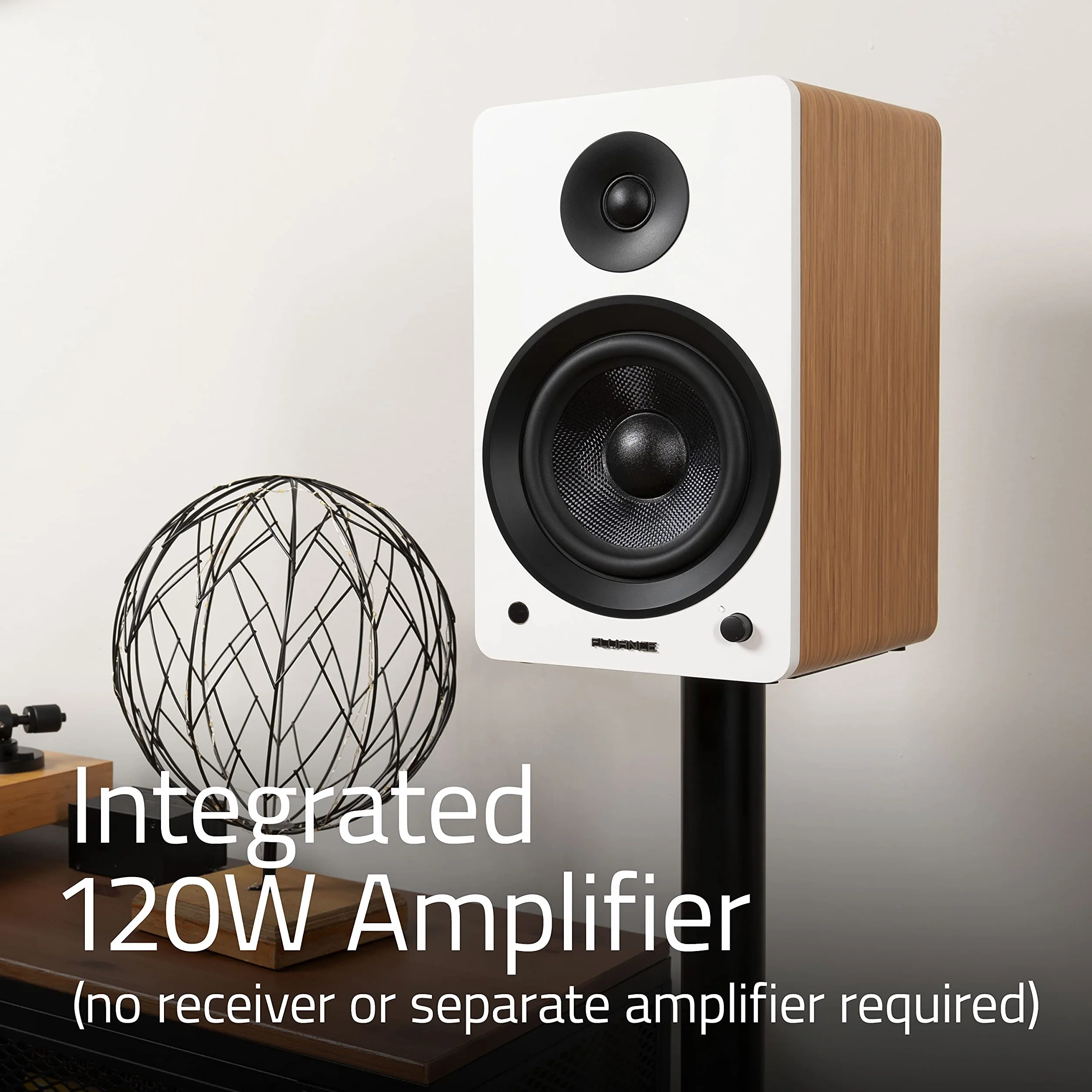 Fluance Ai61 2-drożne głośniki stereo 2.0 półkowe 6,5 cala 120 W Bluetooth 5 Naturalny orzech