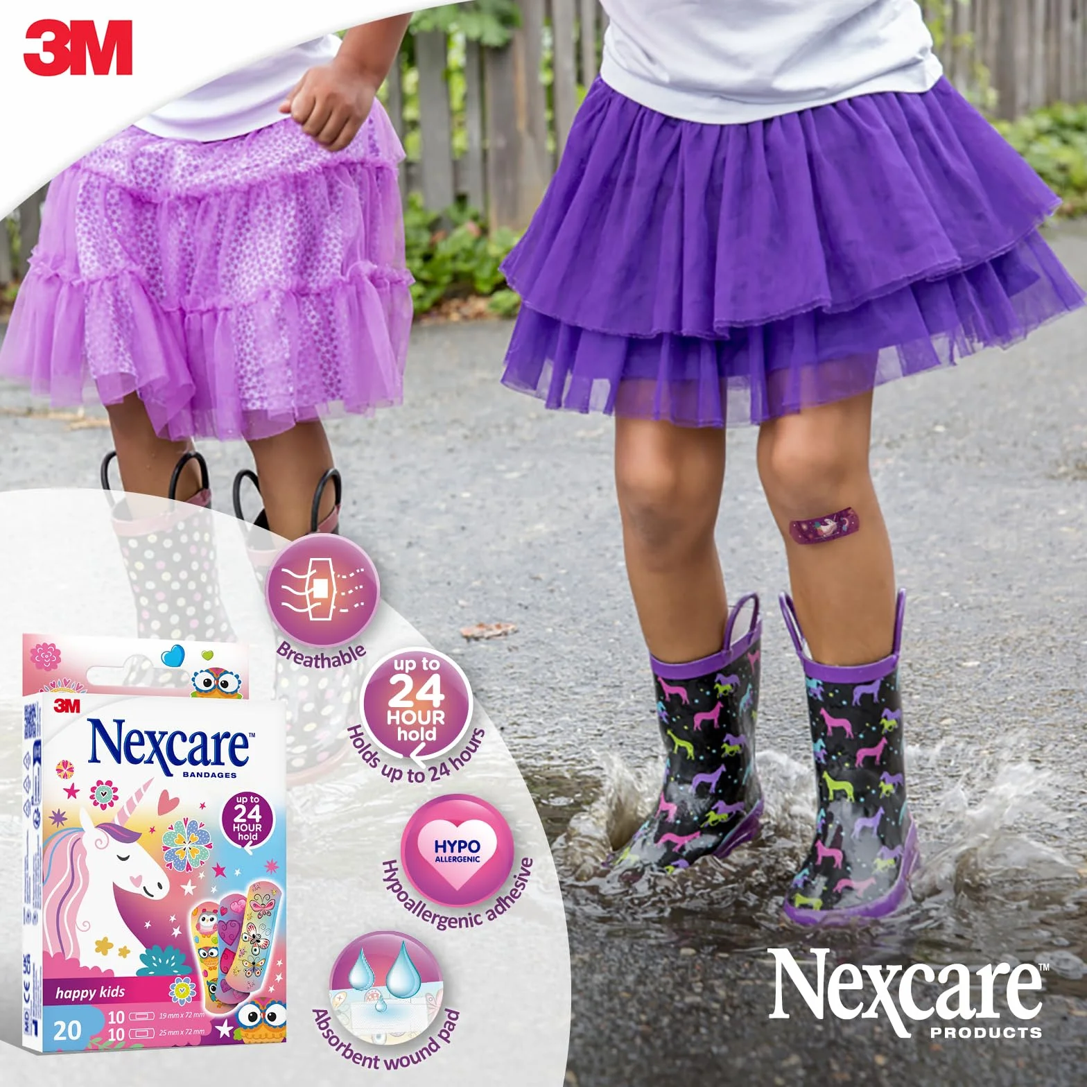 Nexcare Happy Kids Magic Różne paski, 20 sztuk