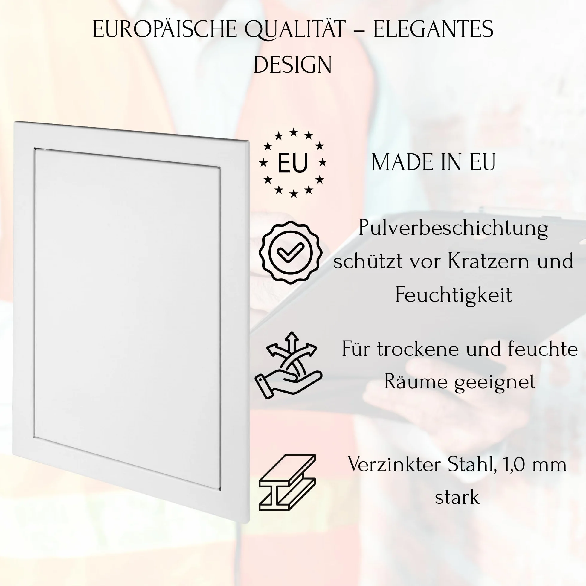 TMALASER Drzwi rewizyjne metalowe 30 x 70 cm stal ocynkowana – klapa rewizyjna biała 300 x 700 mm push to open/Klick-Klack - drzwi inspekcyjne do ścian murowanych i karton-gips