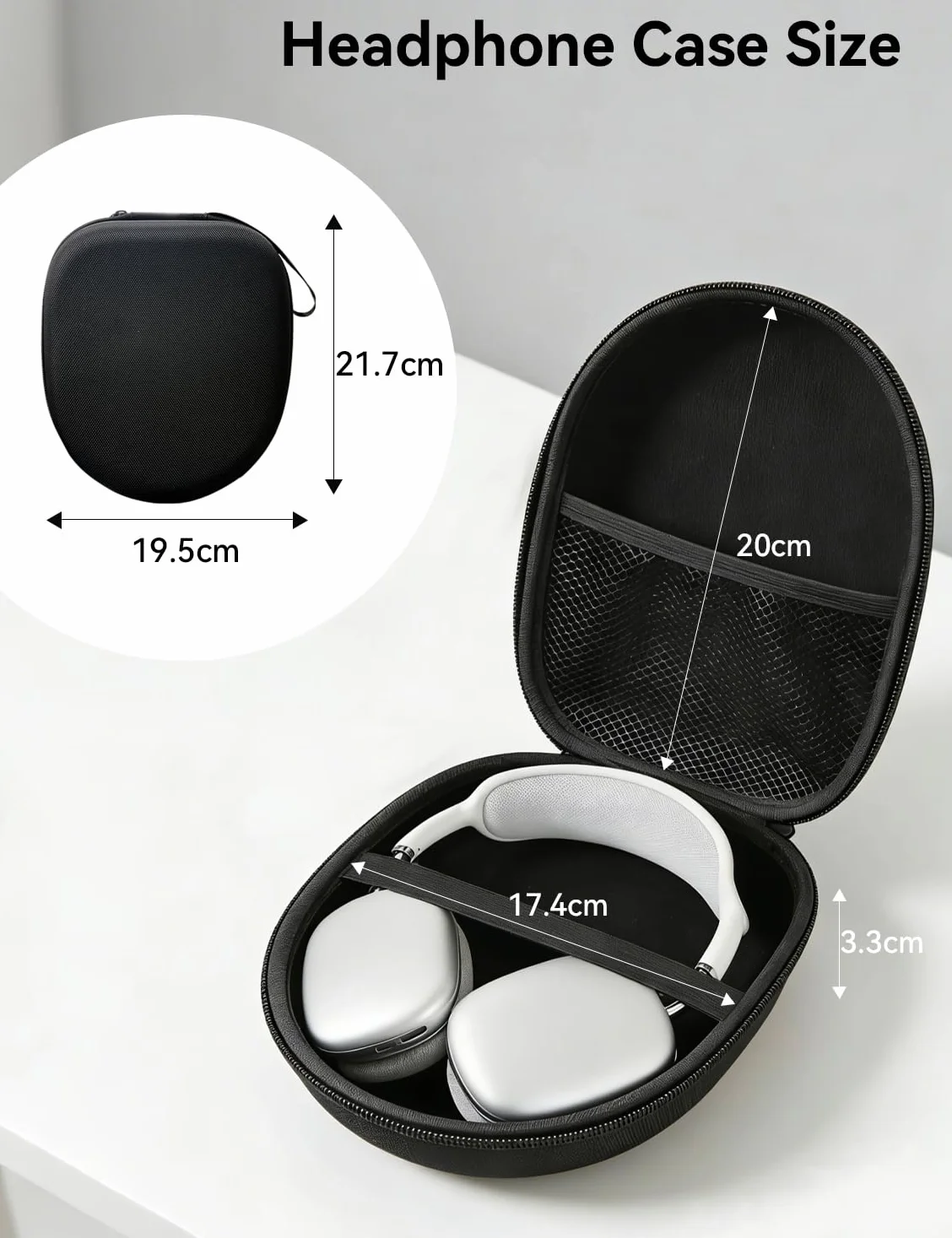 MAS CARNEY Etui na słuchawki nauszne, uniwersalne twarde etui na słuchawki nauszne kompatybilne z markami JBL/Sony/Soundcore by Anker/BERIBES/KVIDIO/TOZO/Beats