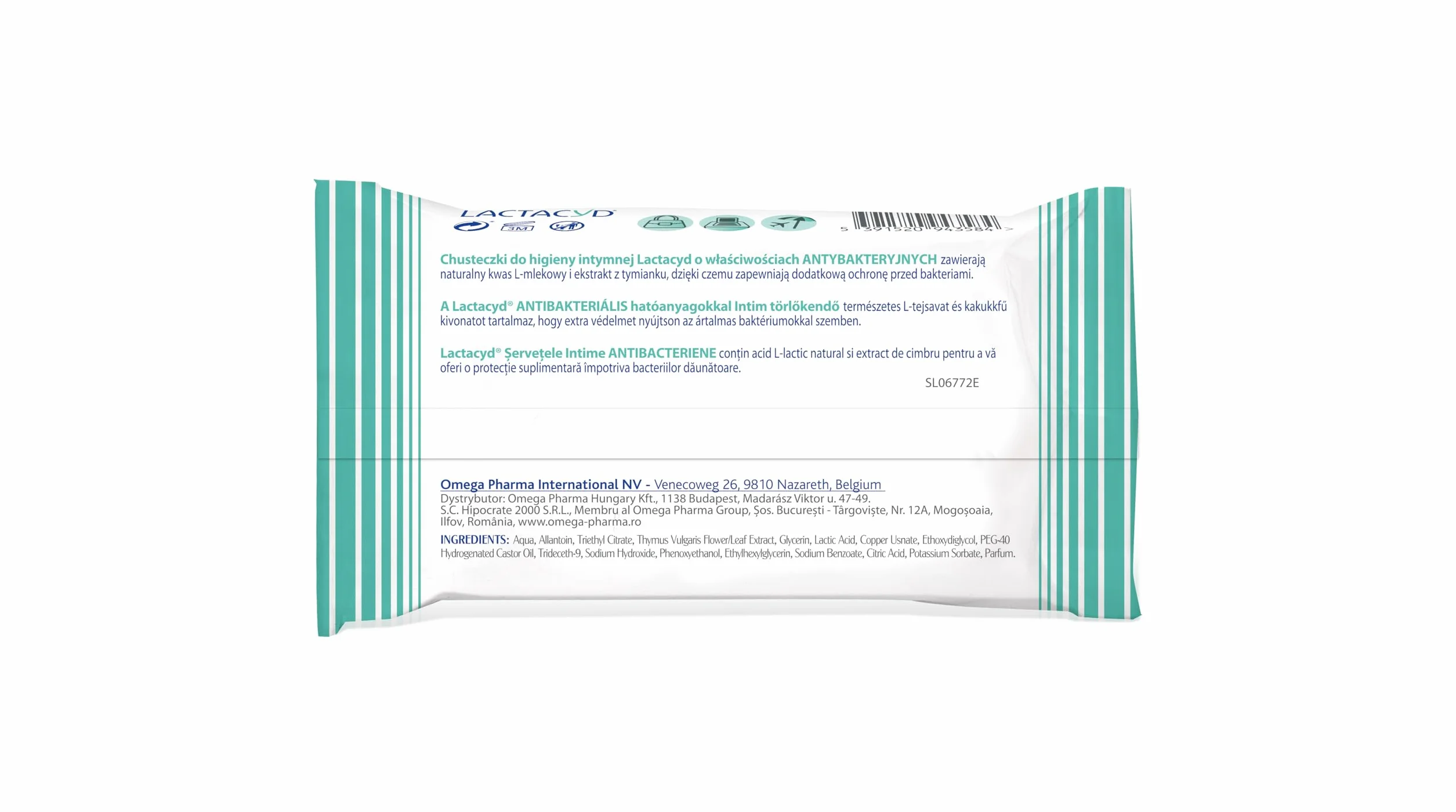 LACTACYD® ANTYBACTERIAL Chusteczki do higieny intymnej 15 sztuk