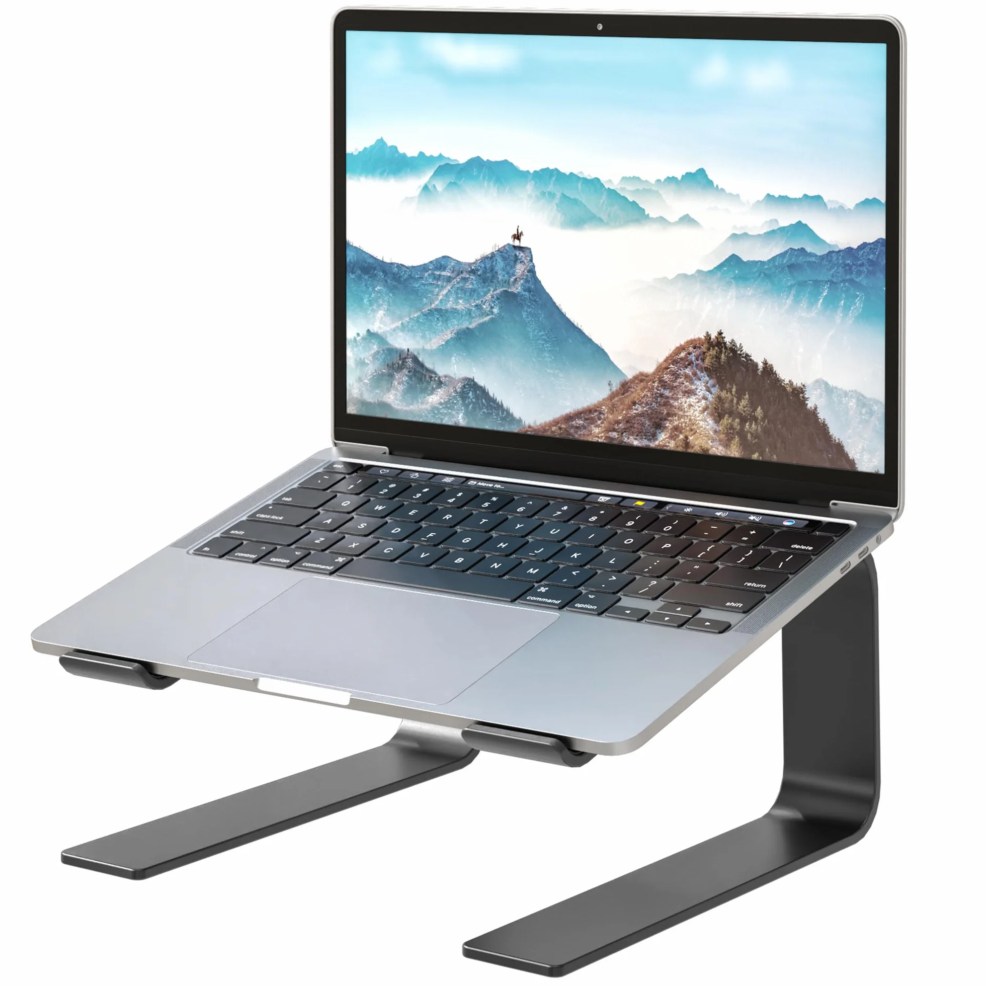 BONTEC Ergonomiczna Podstawka pod Laptopa z Regulacją Wysokości, Kompatybilna z Laptopami 10-17", Podstawka na Biurko z Odprowadzaniem Ciepła, Czarna – Idealna dla Poprawy Postawy i Komfortu Pracy