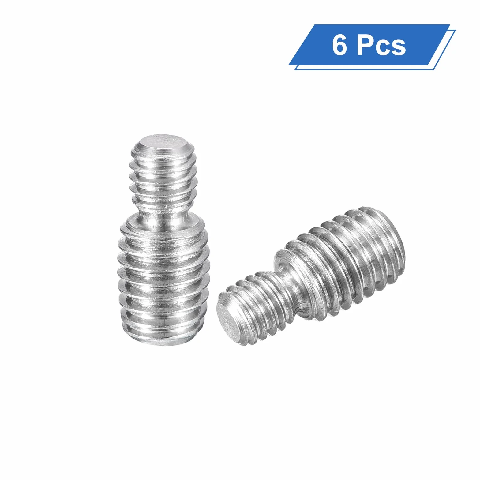 QUARKZMAN Podwójny gwintowany trzpień M6 x 6 mm do M8 x 10 mm, adapter redukcyjny ze stali nierdzewnej 304 do montażu mebli maszyn