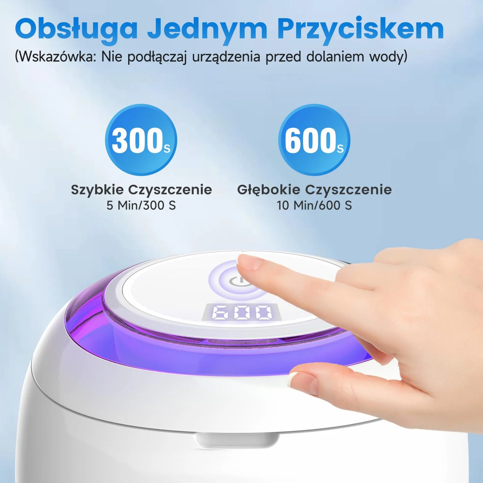 SEANCHEER Urządzenie Do Czyszczenia Ultradźwiękowego | 48000Hz | 24W | 180ML | Czyścik Ultradźwiękowy z lampą UV Do | Protez | Retainerów | Alignerów | Szyn Zębowych | Biżuterii | (Biały)