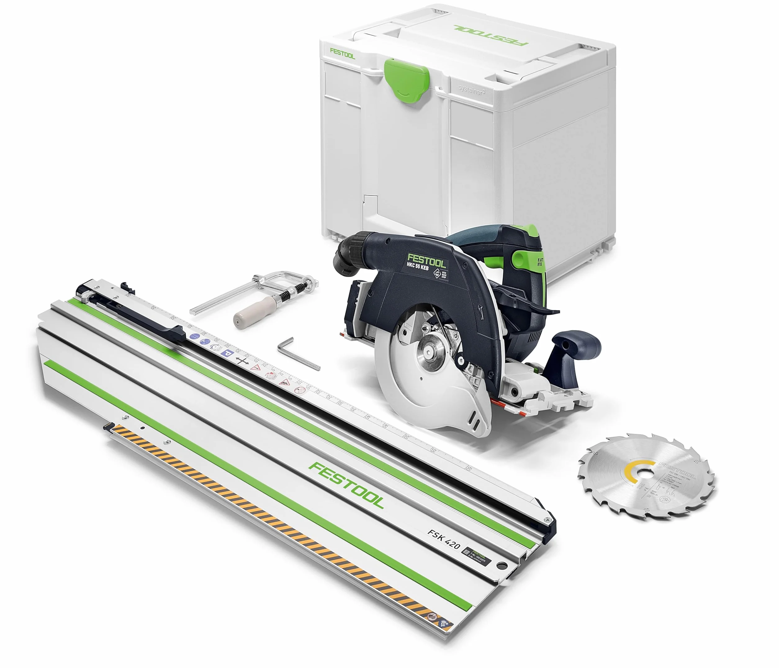 Festool Akumulatorowa ręczna piła tarczowa HKC 55 KEB-Basic-FSK 420 – wydajna piła tarczowa 18 V, mobilne piłowanie, precyzyjne cięcie, KickbackStop
