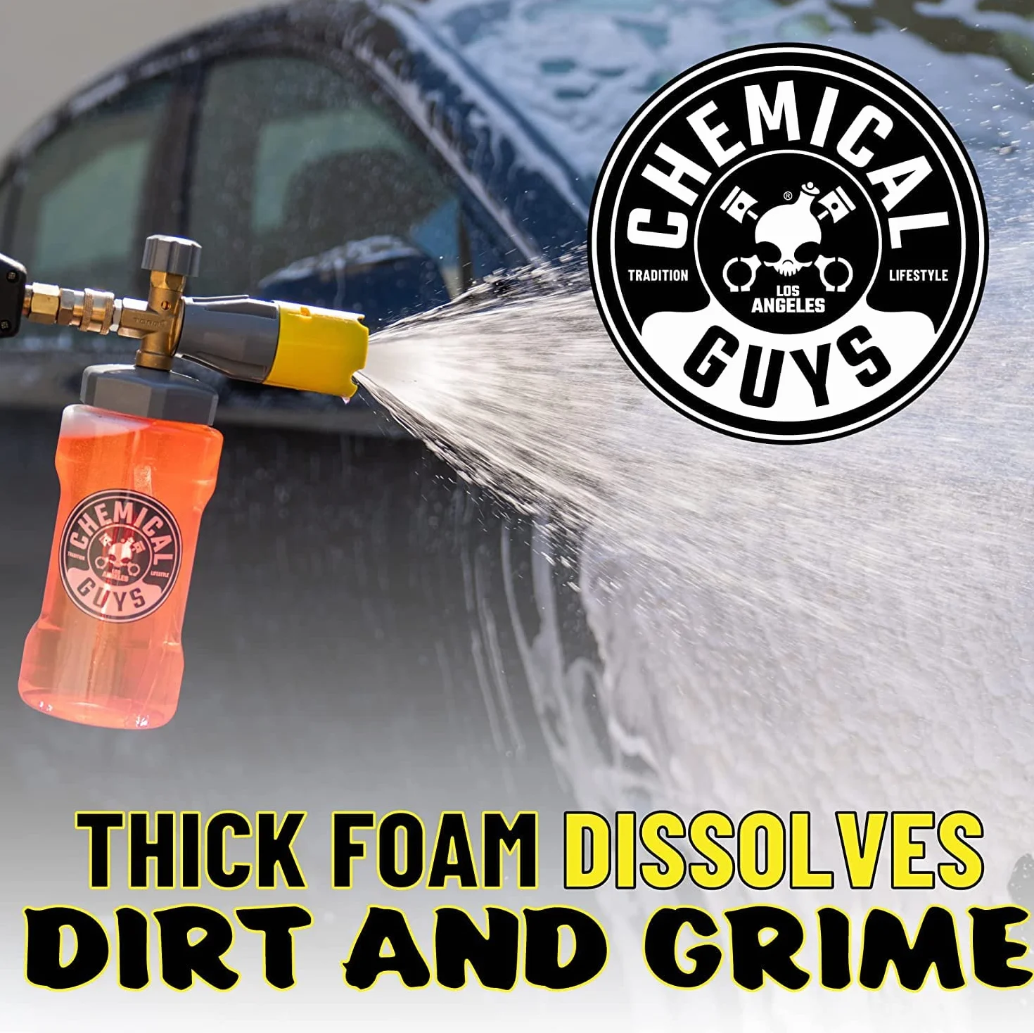 Chemical Guys EQP324 Big Mouth Max Release Foam Cannon (pistolet piankowy do mycia samochodu, mycia w domu i mycia łodzi, które łączy się z myjką ciśnieniową) butelka 970 ml