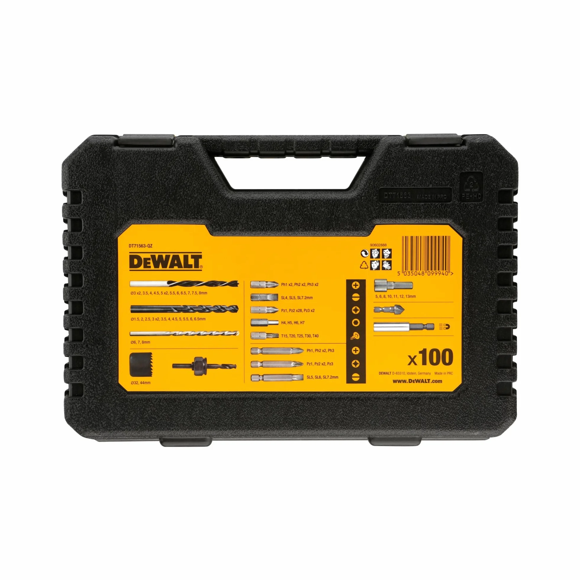 DEWALT, Zestaw 100 wierteł, bitów, nasadek, DT71563-QZ