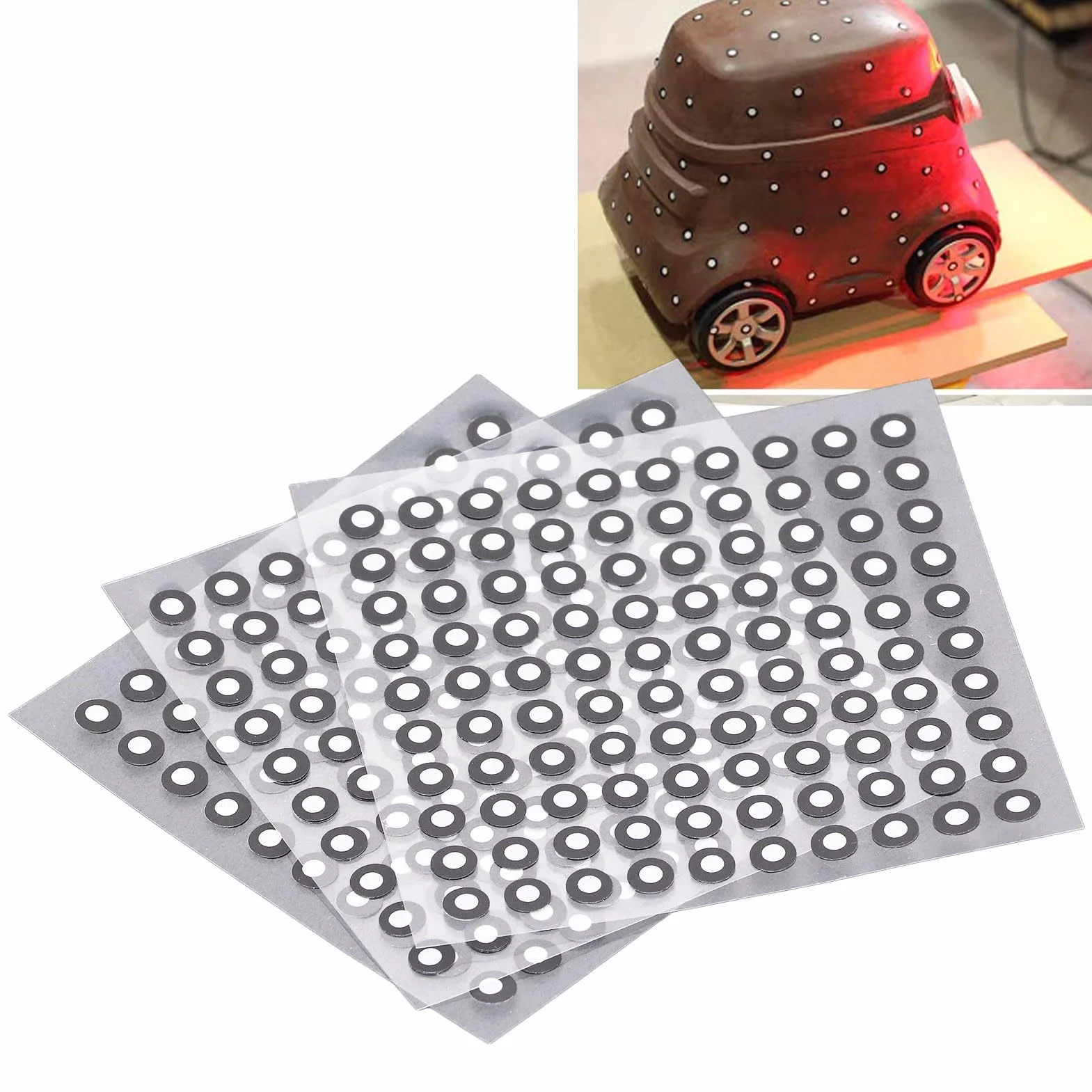 Markery skanowania 3D 6,0 mm, 3 arkusze kropki referencyjne do skanera 3D i precyzyjnego śledzenia optycznego