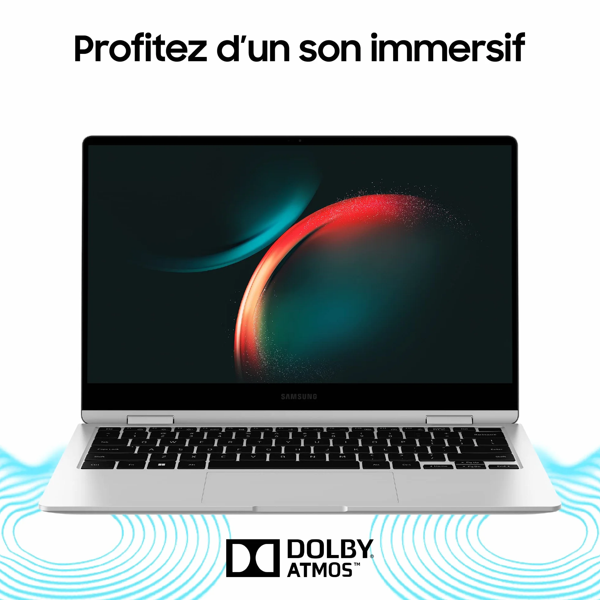 Samsung Galaxy Book3 360 NP750QFG-KB1FR Laptop, Intel Core i7, 16 GB RAM, 512 GB SSD, Intel Xe Graphics, Windows 11 Home, AZERTY, Szary, 15,6''