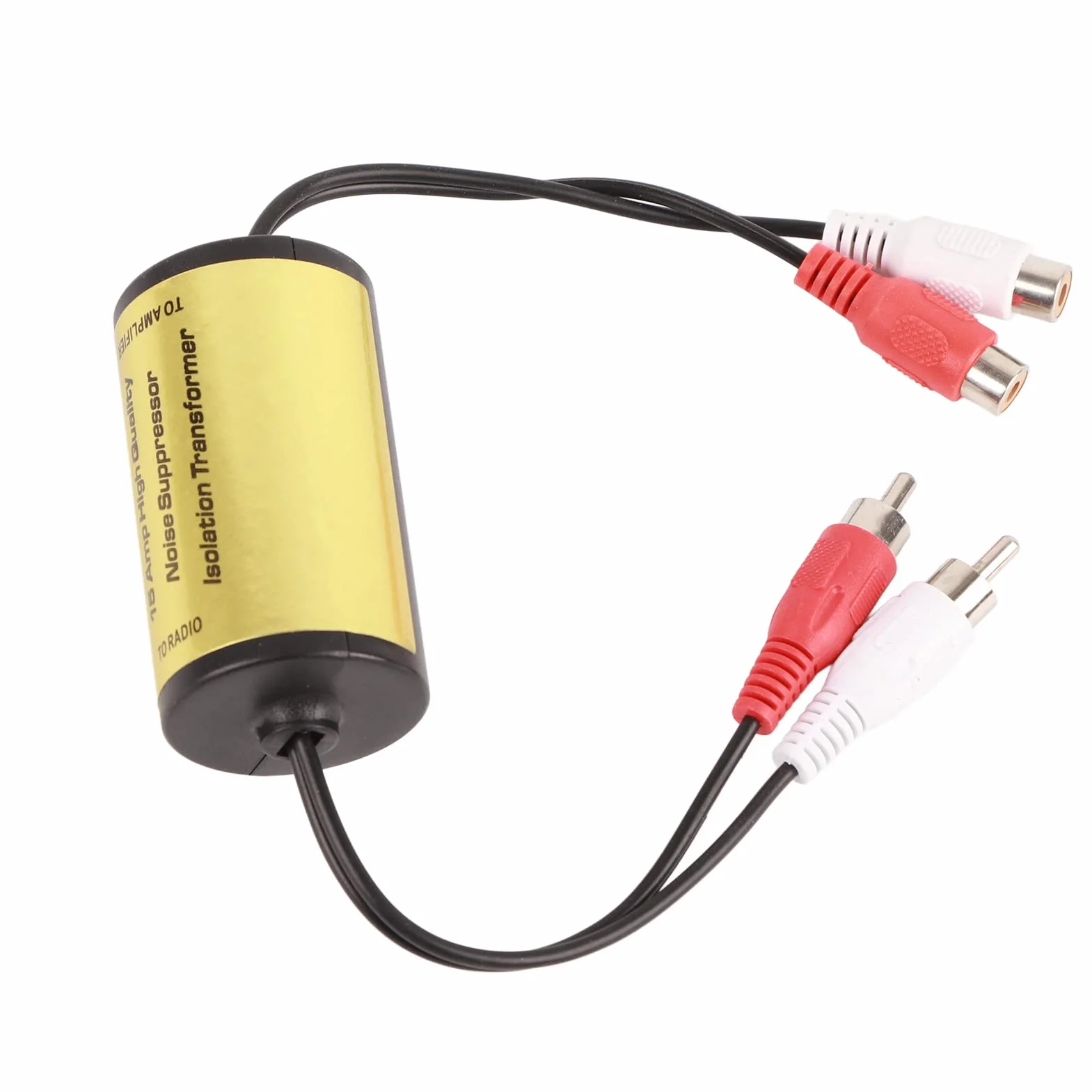 Filtr szumów radia audio, tłumik szumów 15 A, stereo, redukcja szumów, przeciwzakłóceniowy, wzmacniacz audio, filtr pętli uziemienia, izolator szumów do samochodowego systemu audio