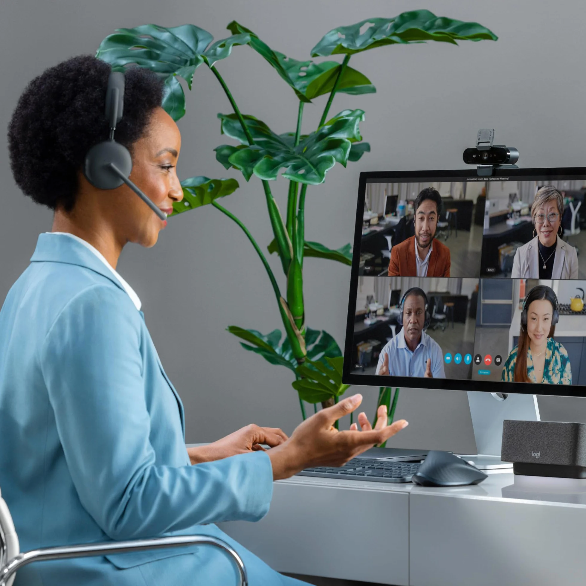 Logitech Zone Wireless 2 Premium zestaw słuchawkowy z redukcją szumów z hybrydowym ANC, Bluetooth, USB-C, USB-A, certyfikat Zoom, Google Meet, Google Voice, Fast Pair, grafitowy