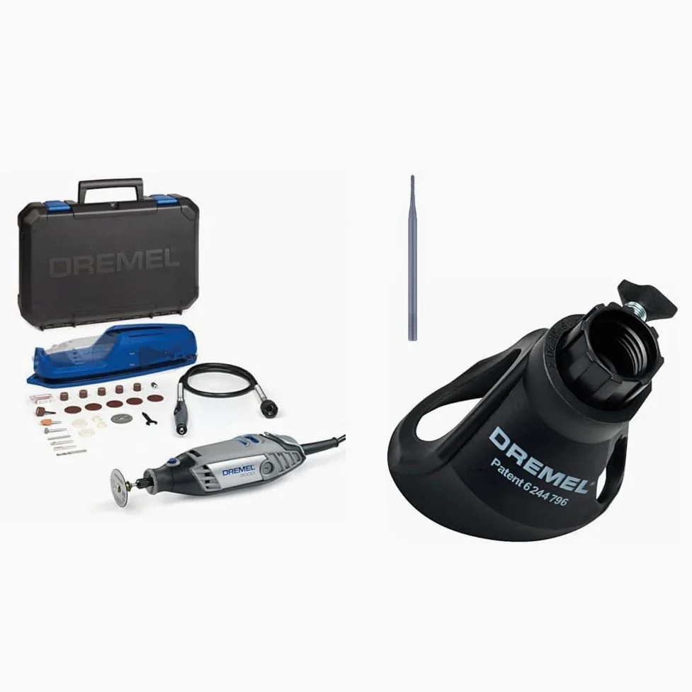 Dremel 3000-1/25 Ez Narzędzie Wielofunkcyjne, Niebieski/Czarny, 25 Elementów & Dremel 568 Nasadka do Usuwania Fug, Czarny