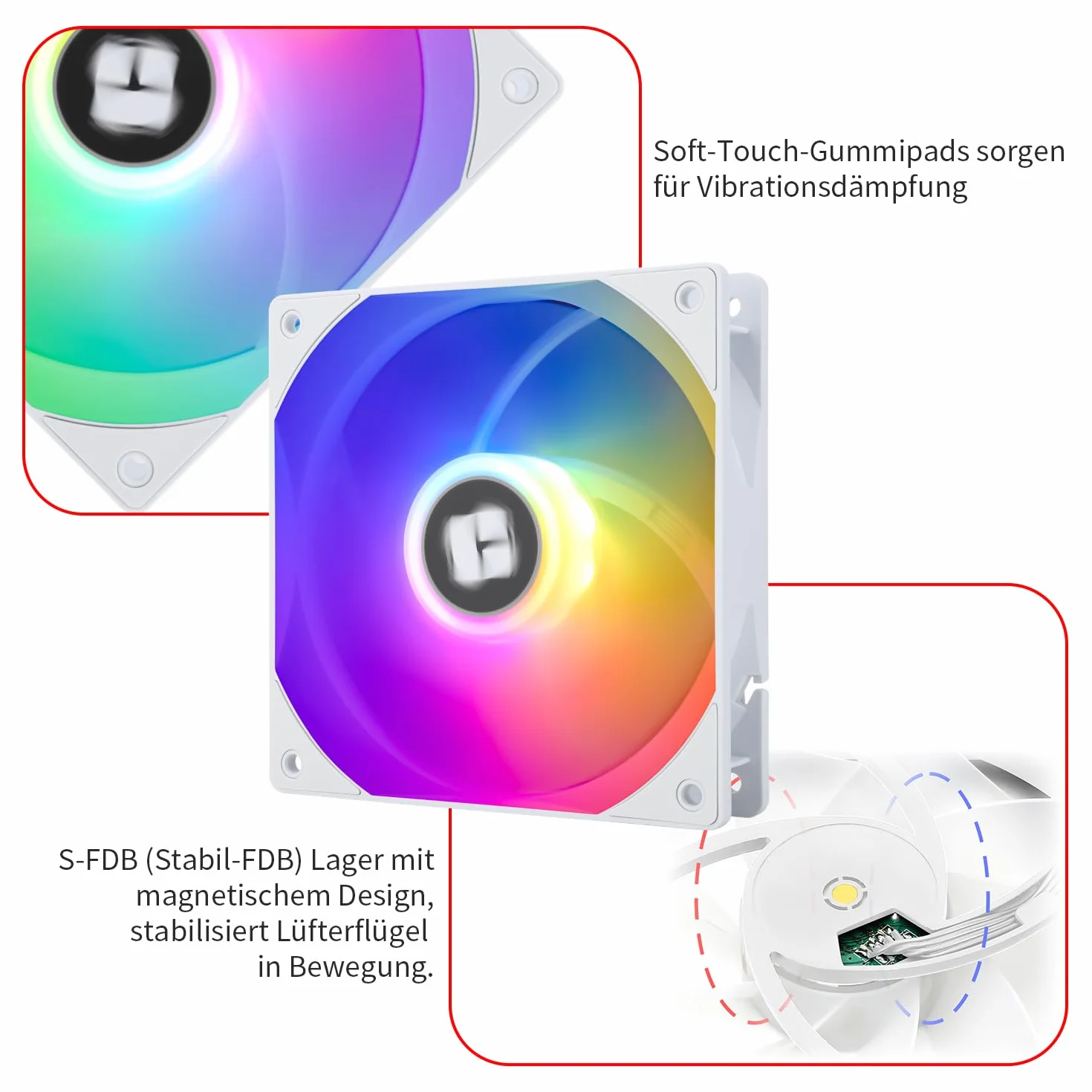 TR-Thermalright TL-C12RW-S V2 120 mm CPU PWM ARGB wentylator, 1500 RPM Silent Cooling, biały wentylator CPU, może być sparowany z obudową / chłodnicą procesora