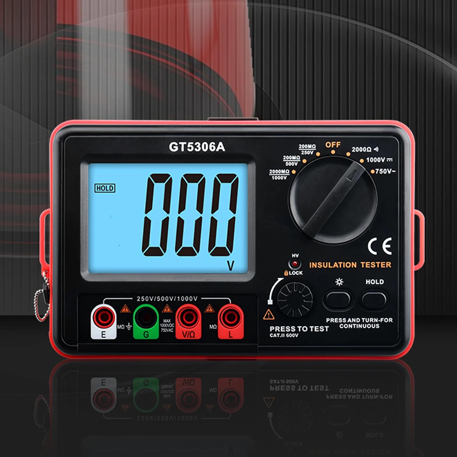 Tester rezystancji izolacji z wyświetlaczem LCD HD, cyfrowy tester rezystancji izolacji do konserwacji elektrycznej