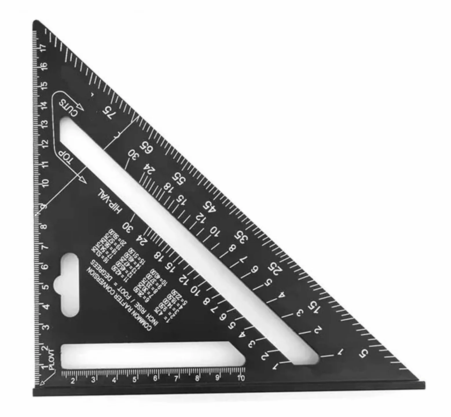 Precyzyjna rządka trójkątna, Linijka trójkątna ze stopu aluminium Stolarz Kwadratowe narzędzie do obróbki drewna Wielokolorowe 7 cali(7Inch Black)